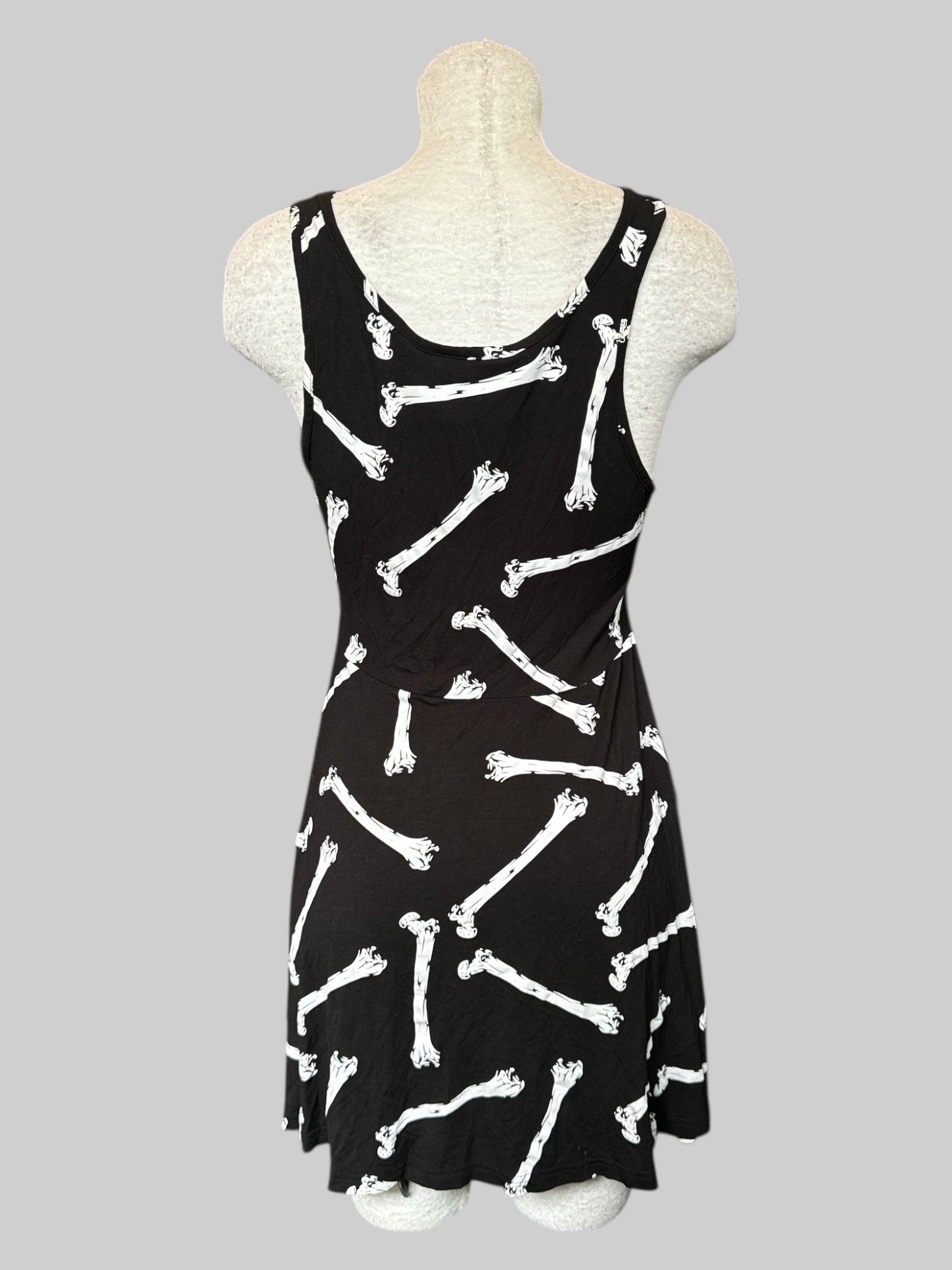 L Killstar Black flowy dress with bone print