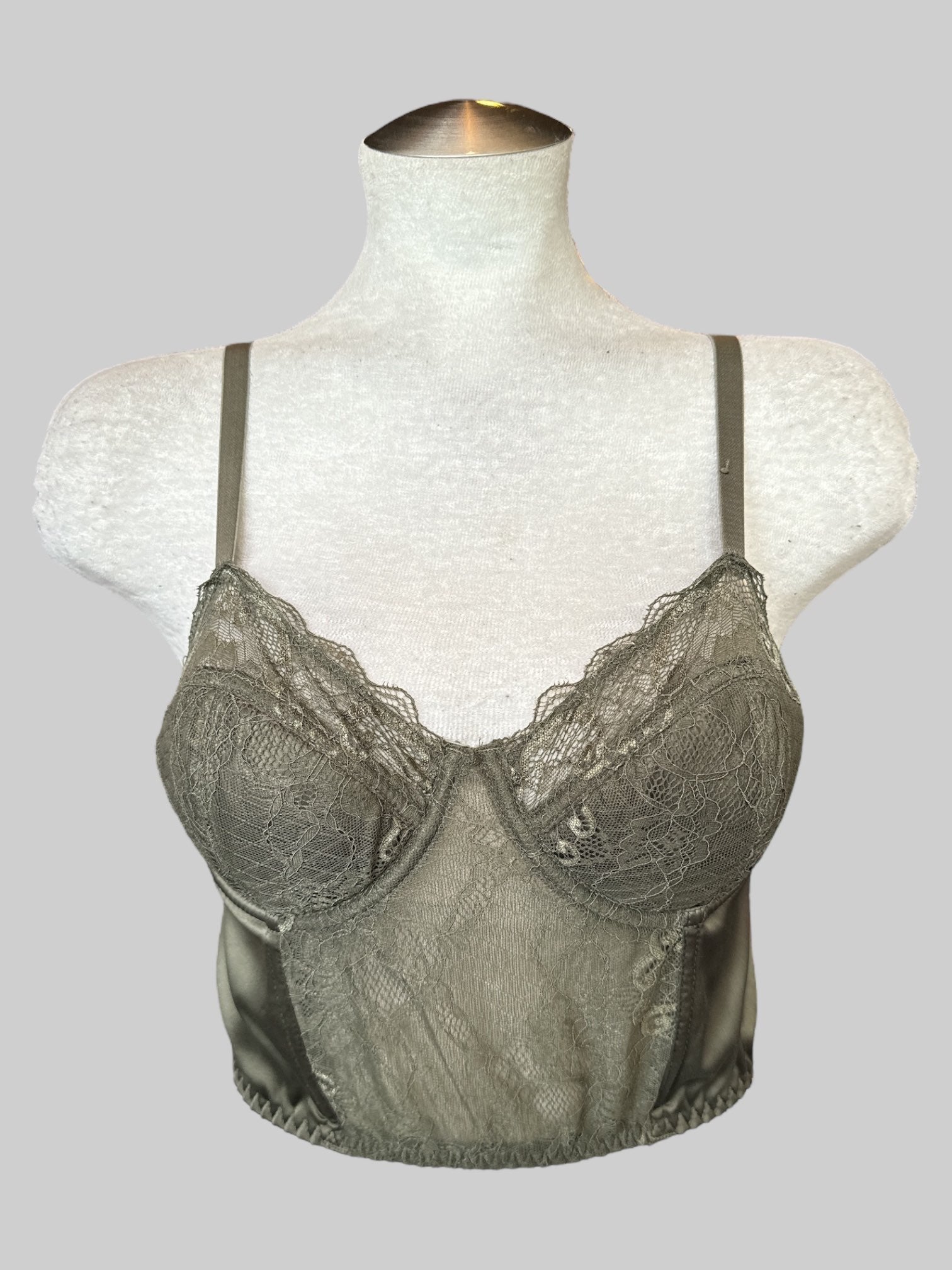 S Forest green bustier corset top
