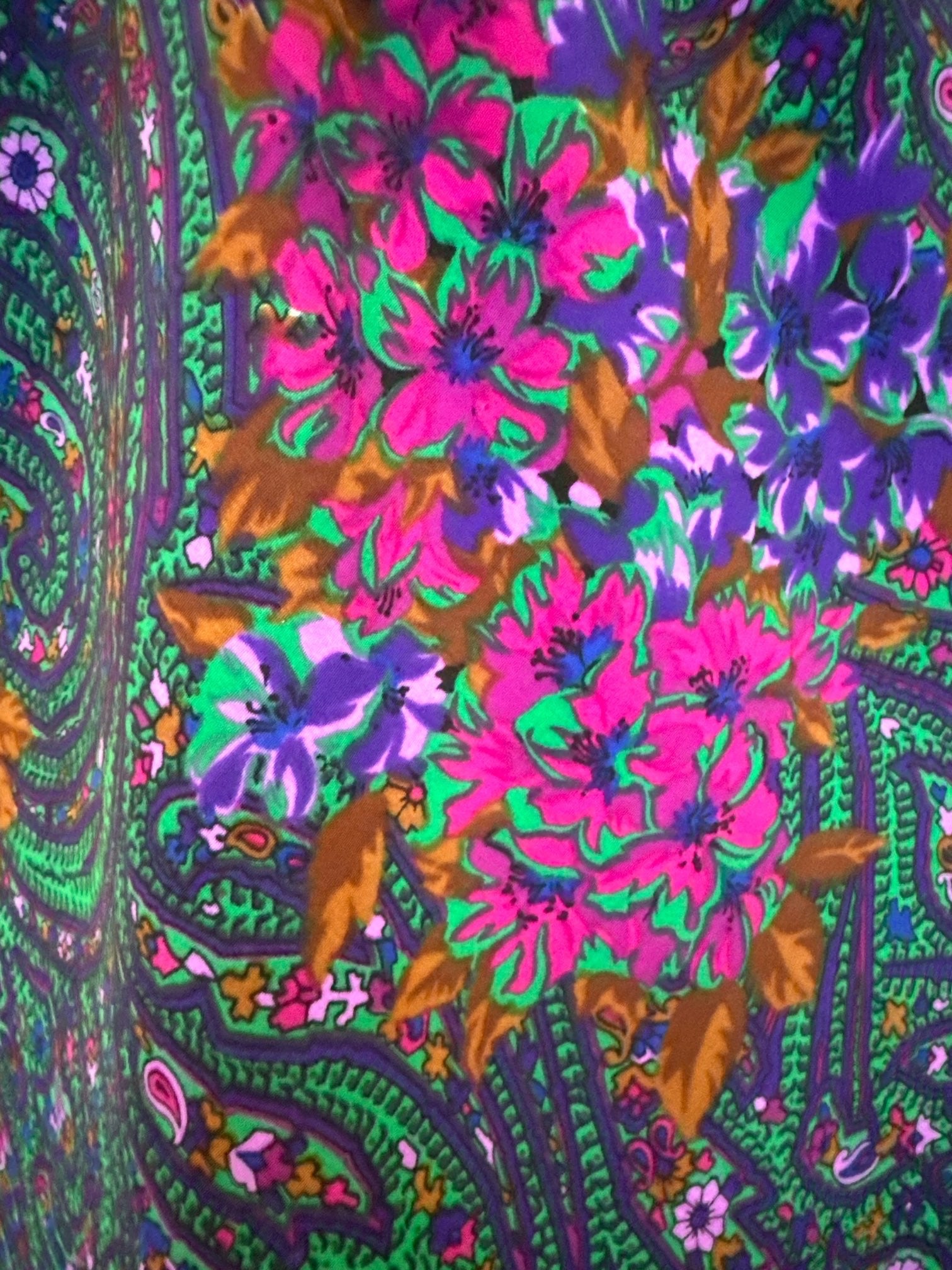M Vintage Victoria’s Secret lingerie dress with purple lace and multicolor floral pattern
