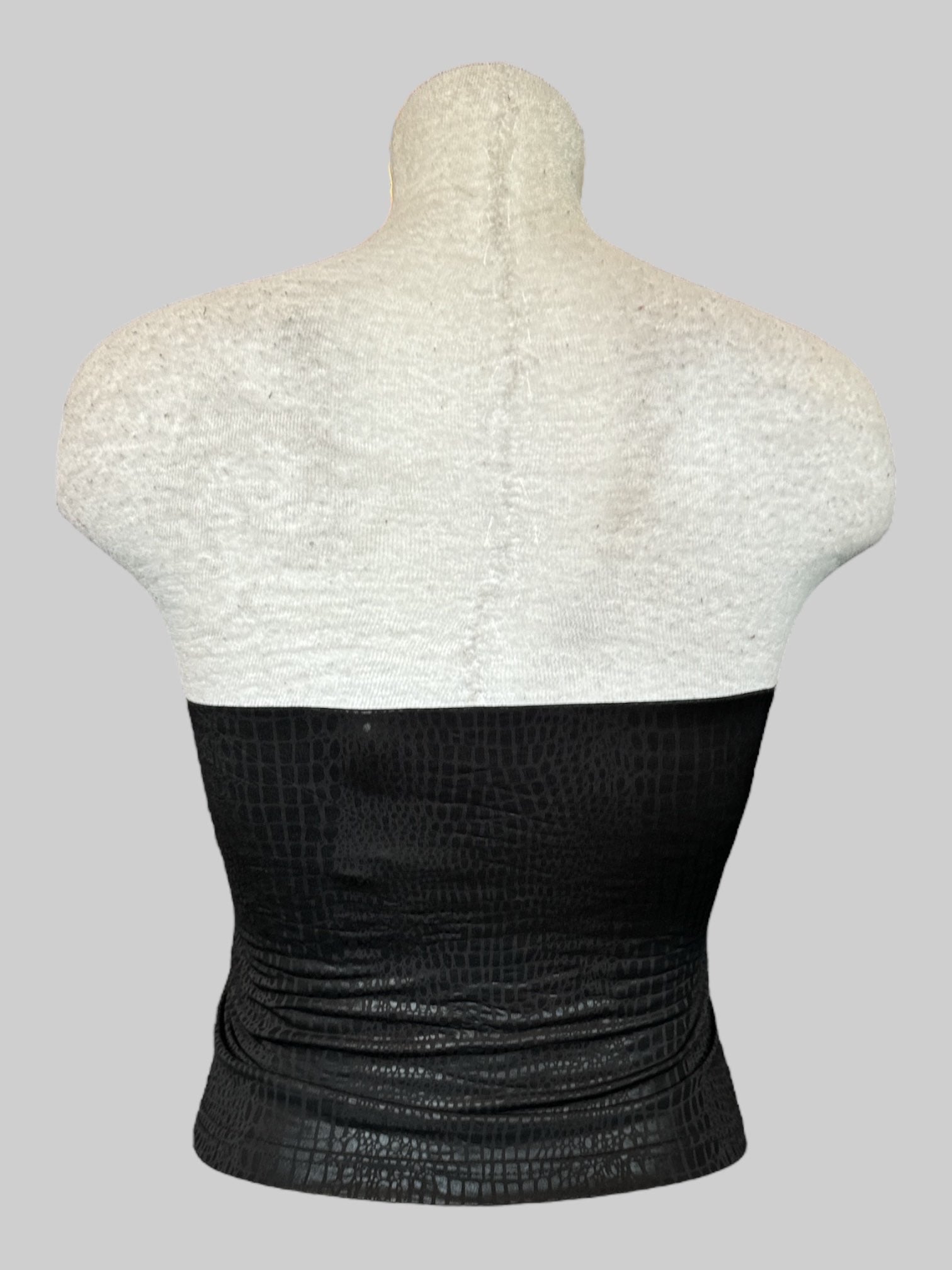 XL Black faux reptile print strapless stretchy top
