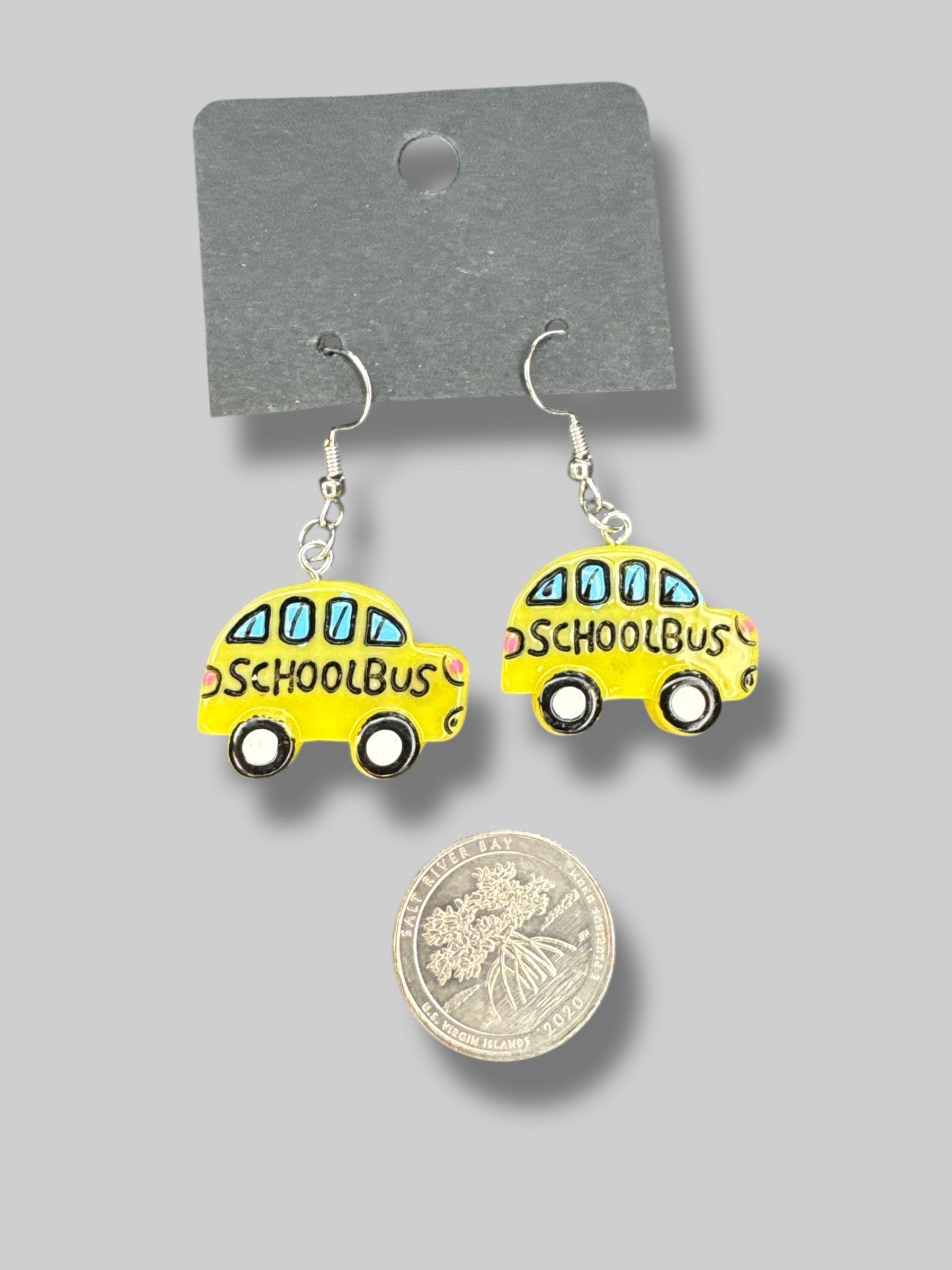 School bus earrings