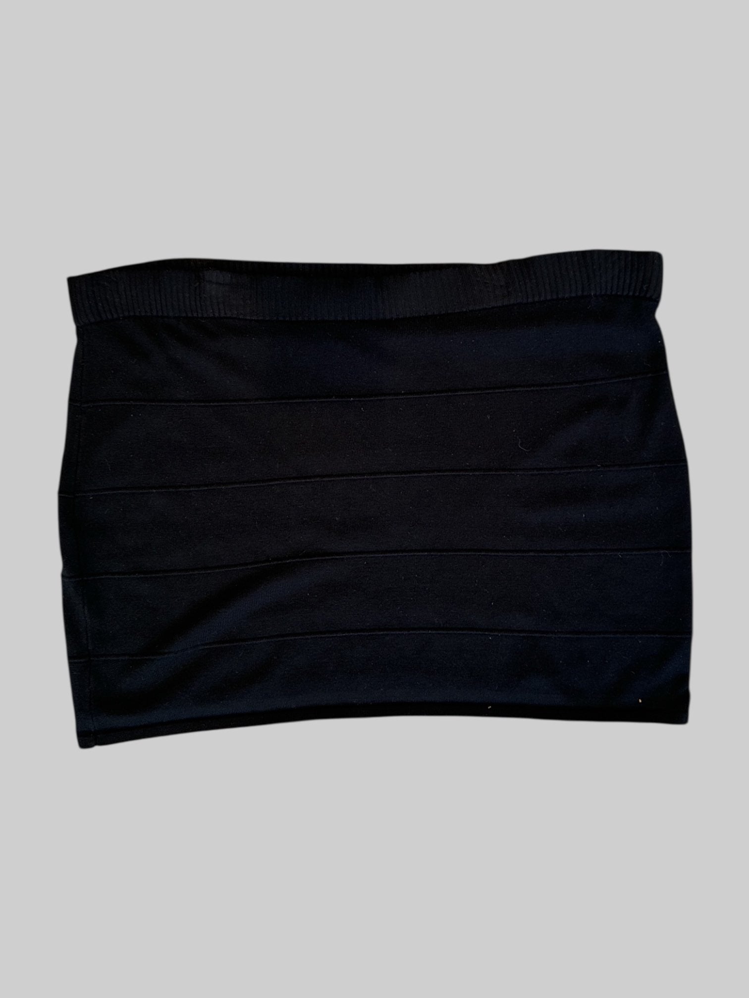 2X Sheer black stretchy knit mini skirt