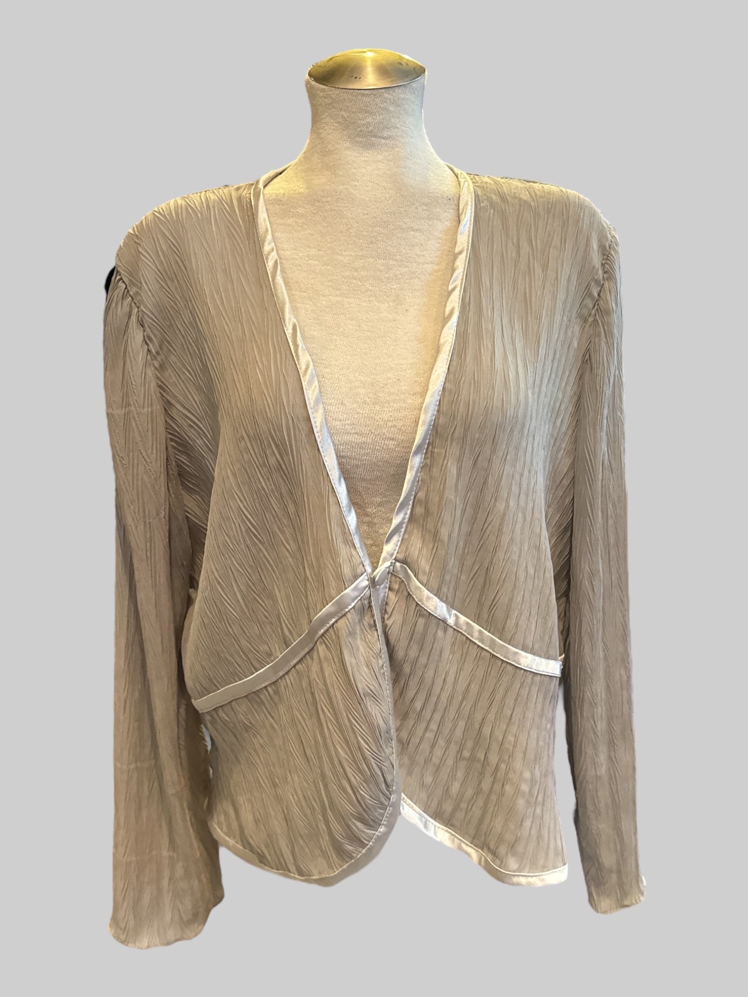 3X light weight sage green sheer chiffon textured flowy cardigan