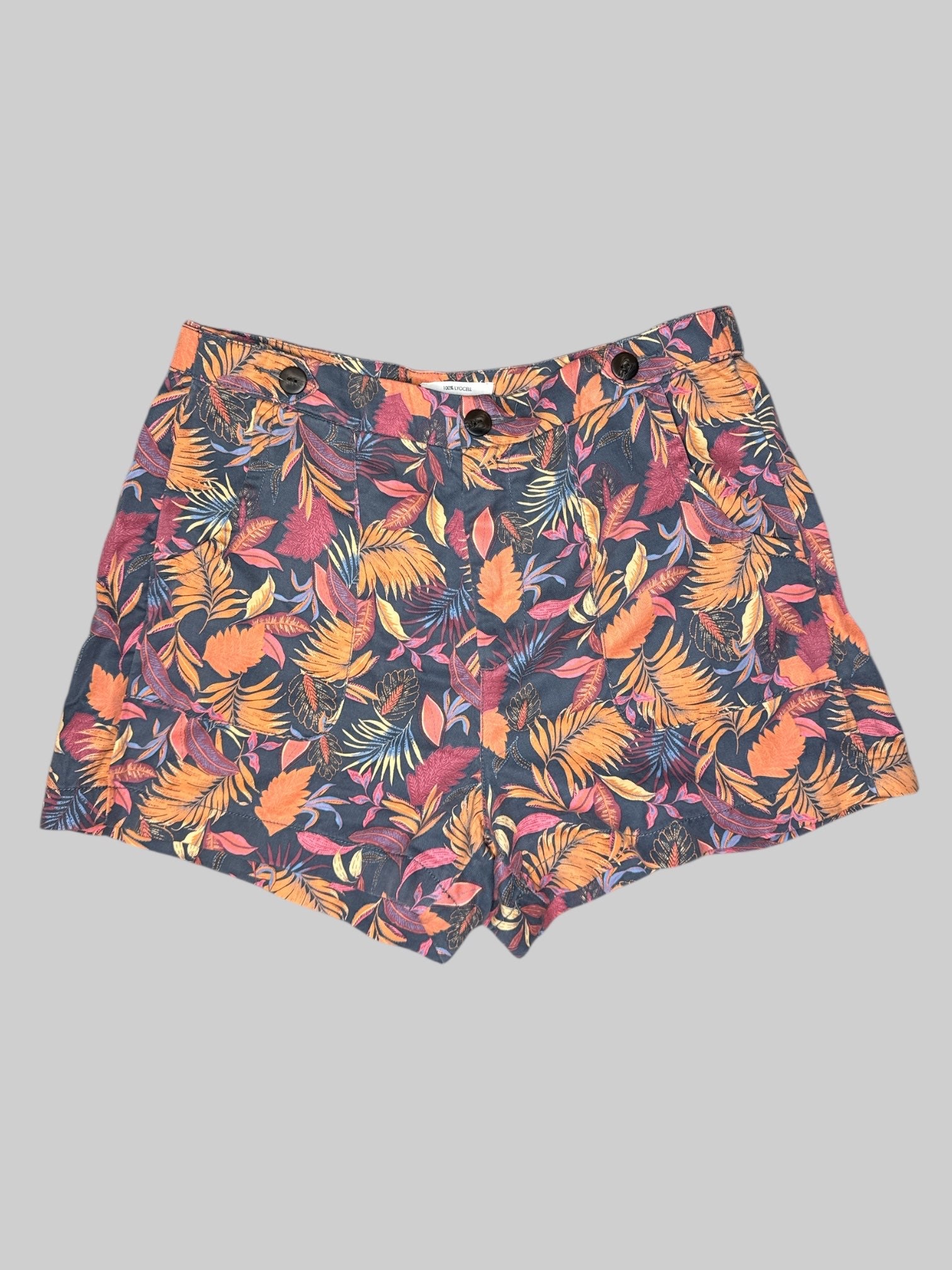 L multicolor botanical shorts