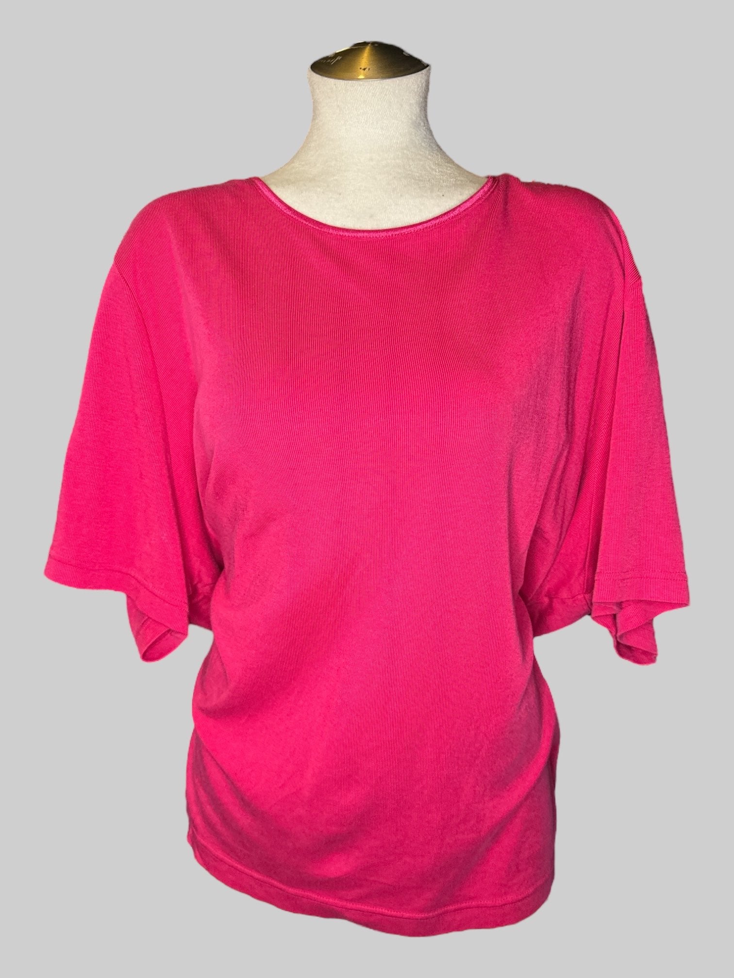 4X vintage stretchy pink ribbed T-shirt