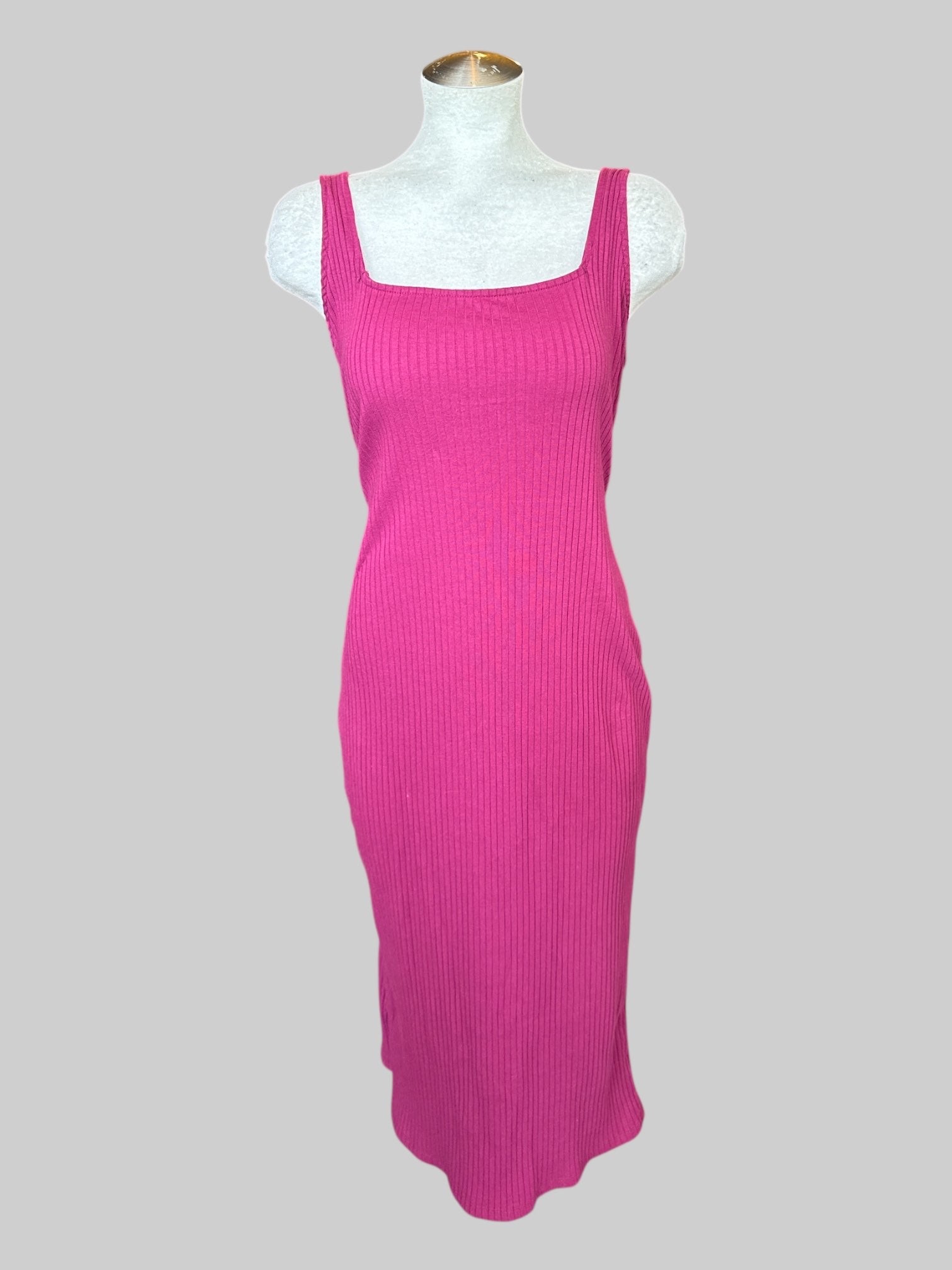 0X Purple ribbed body con maxi dress