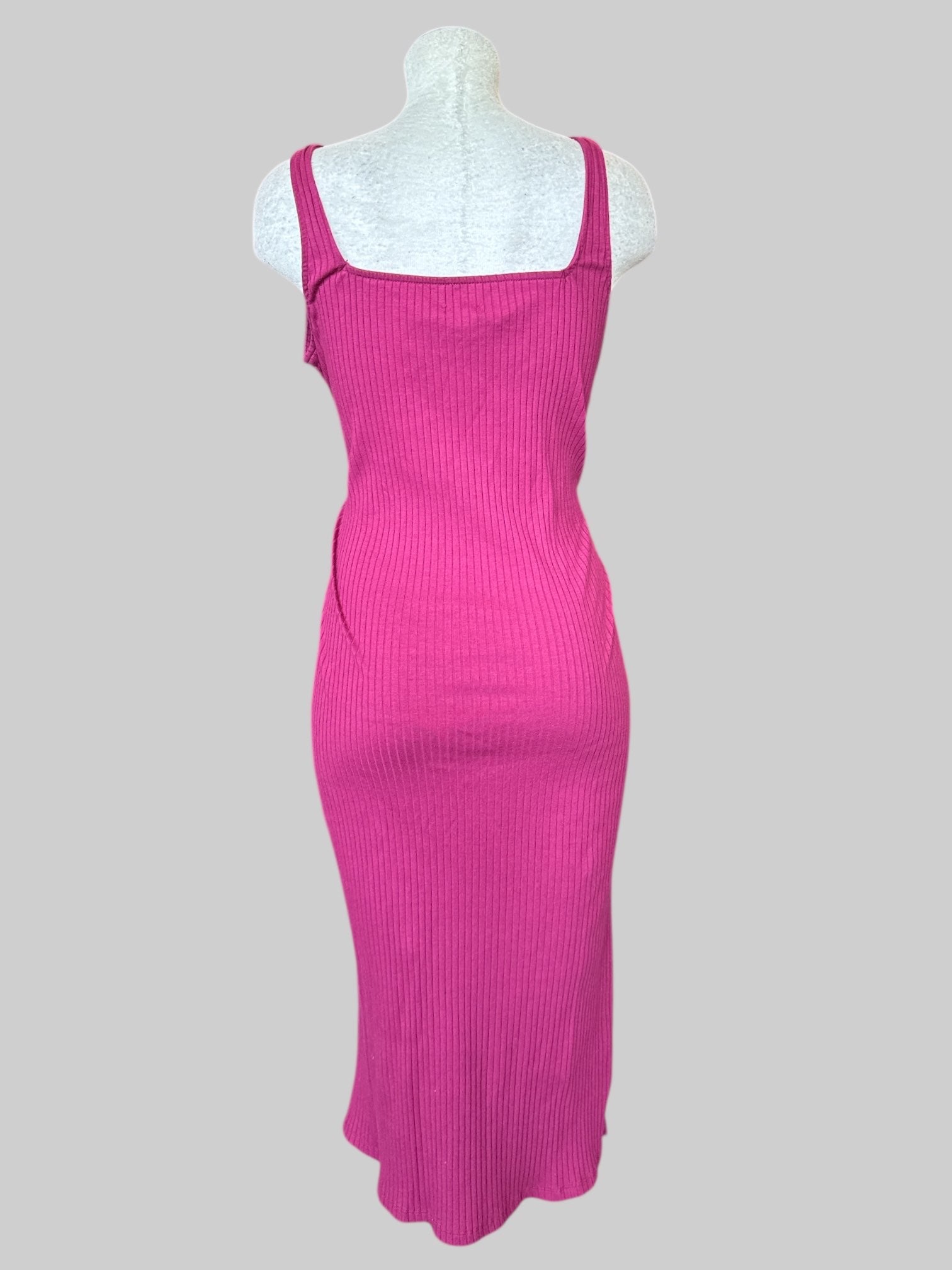 0X Purple ribbed body con maxi dress