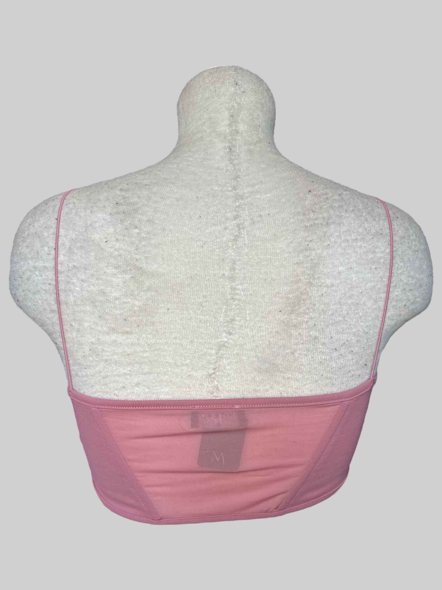 M Pink corset style crop top with sheer areas and side zipper
