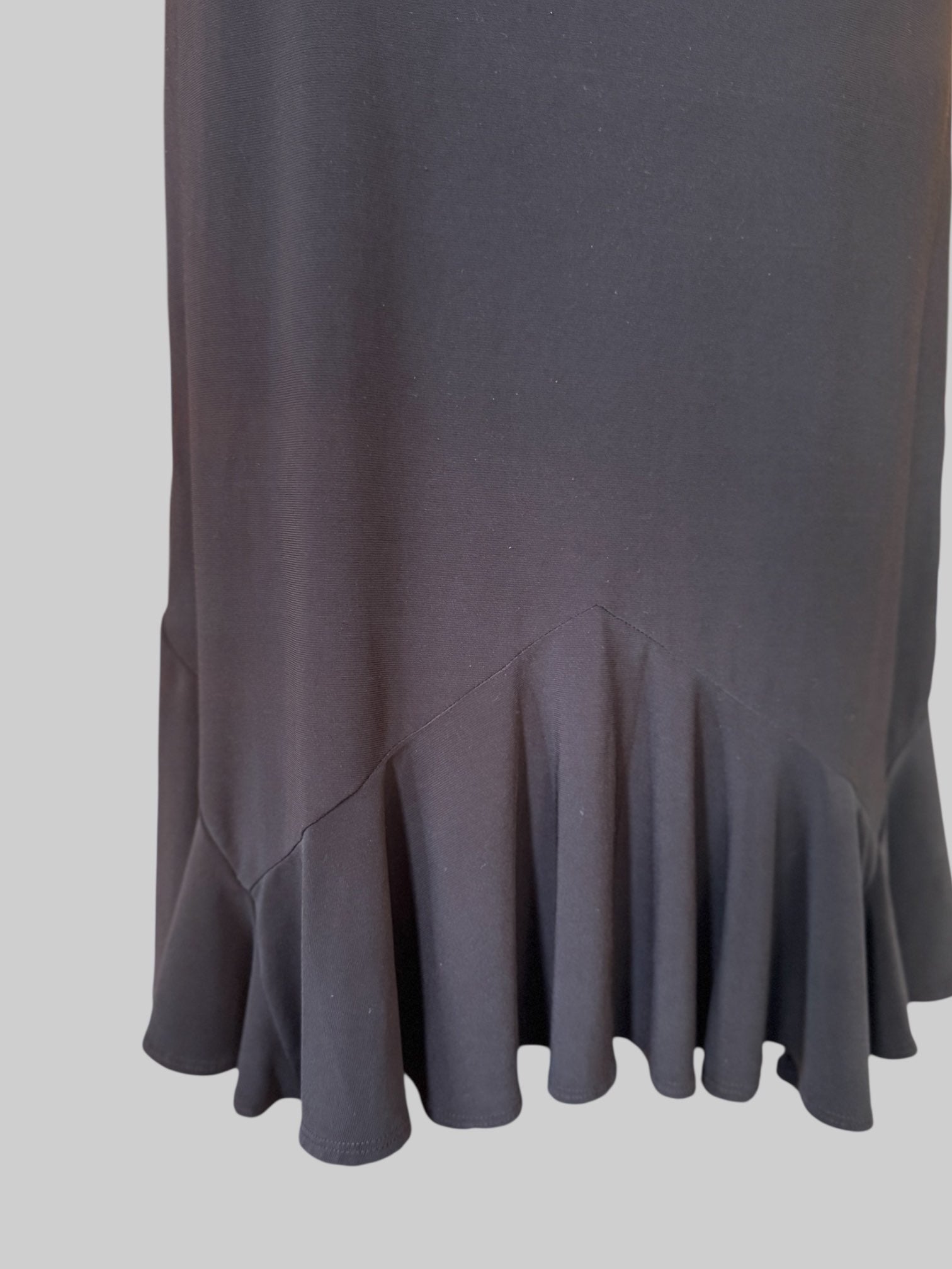 L Brown slinky and flowy midi skirt
