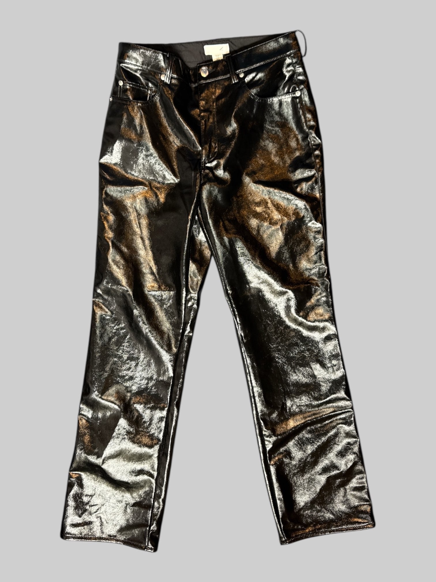 L NWT black Vegan leather pants with pockets