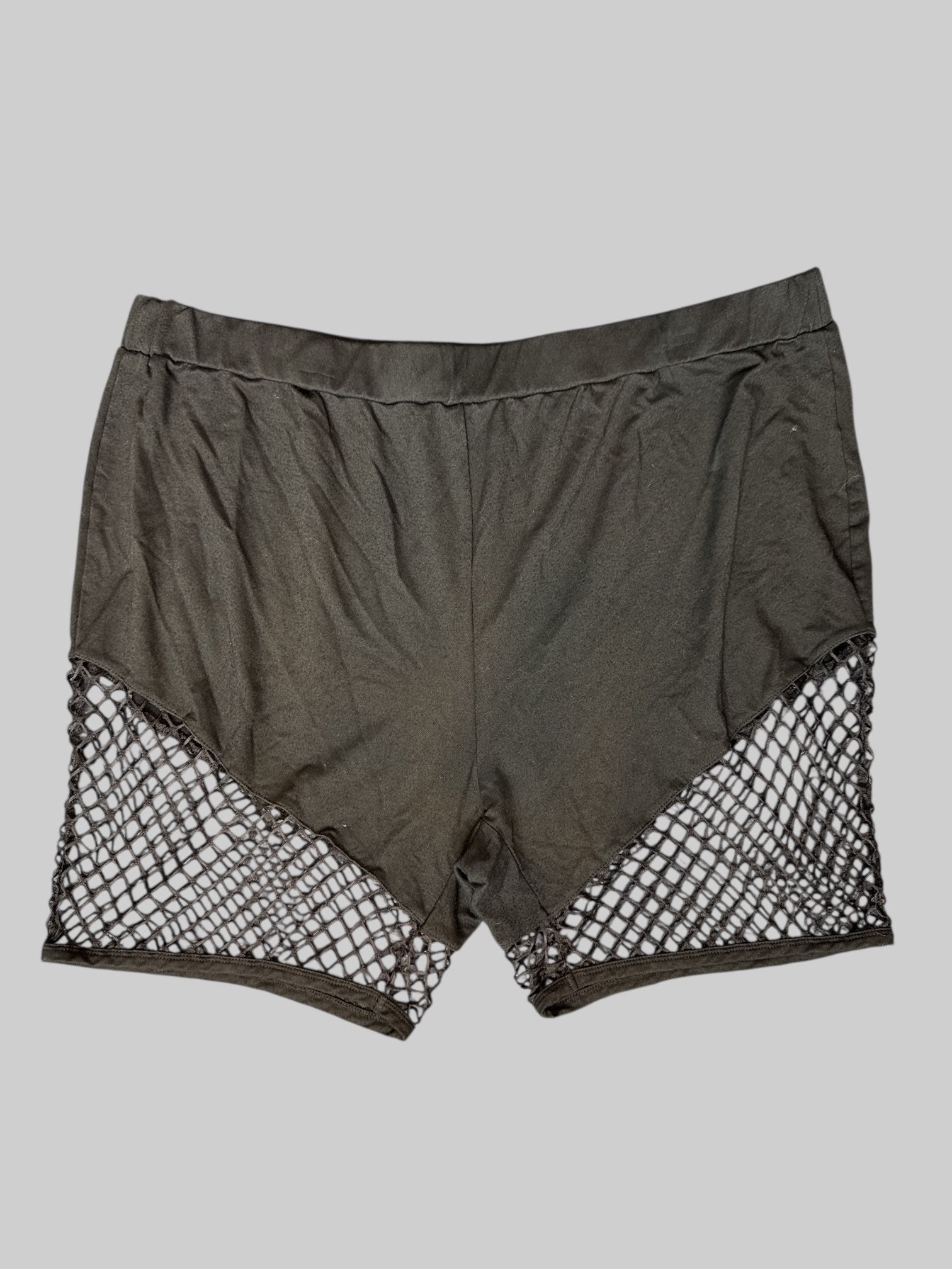 3X black shorts with mesh legs