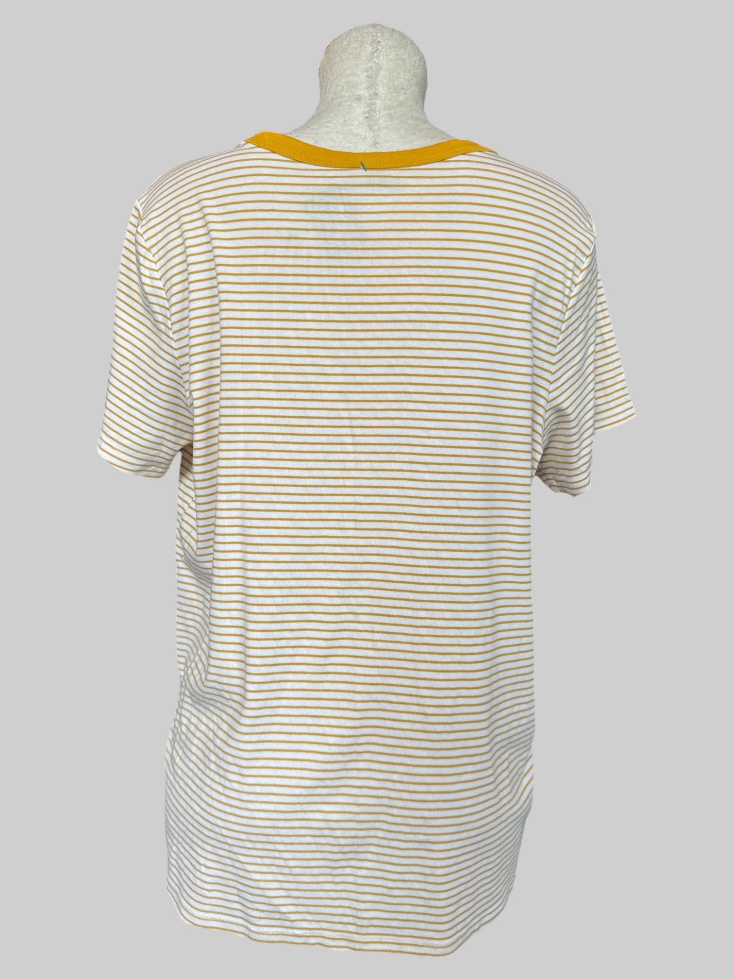 3X yellow, and white striped T-shirt