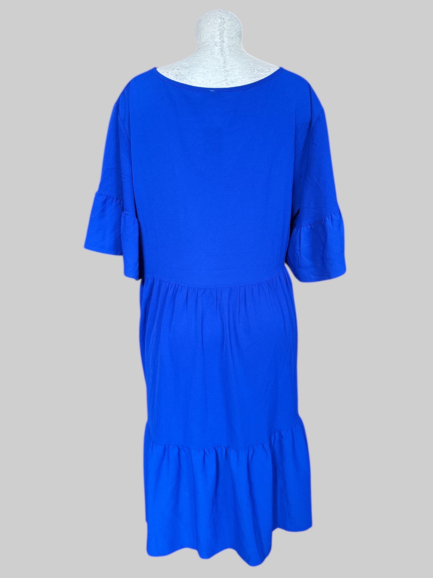 2X flowy royal blue tiered dress