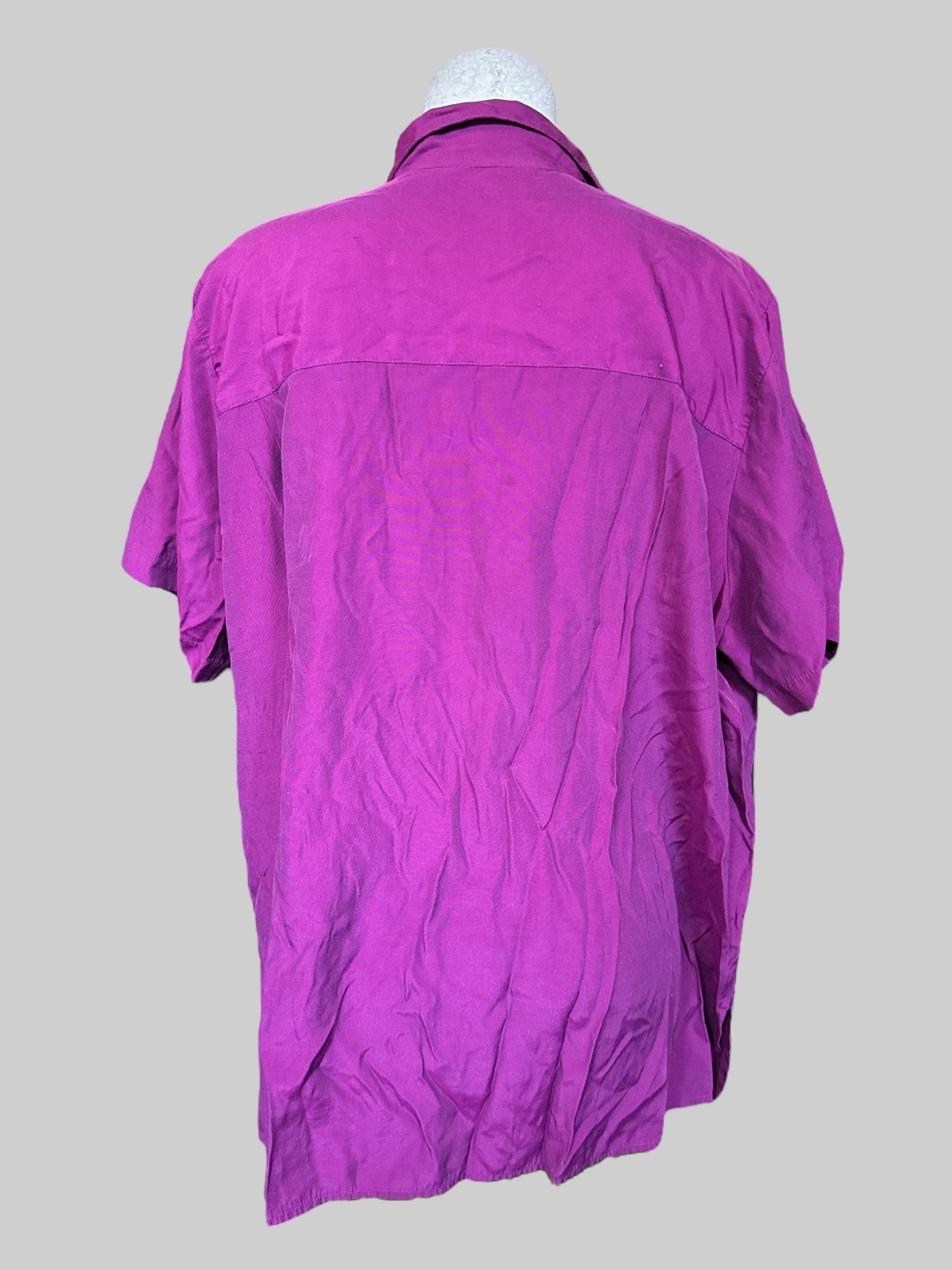 1X vintage flowy  purple button up top