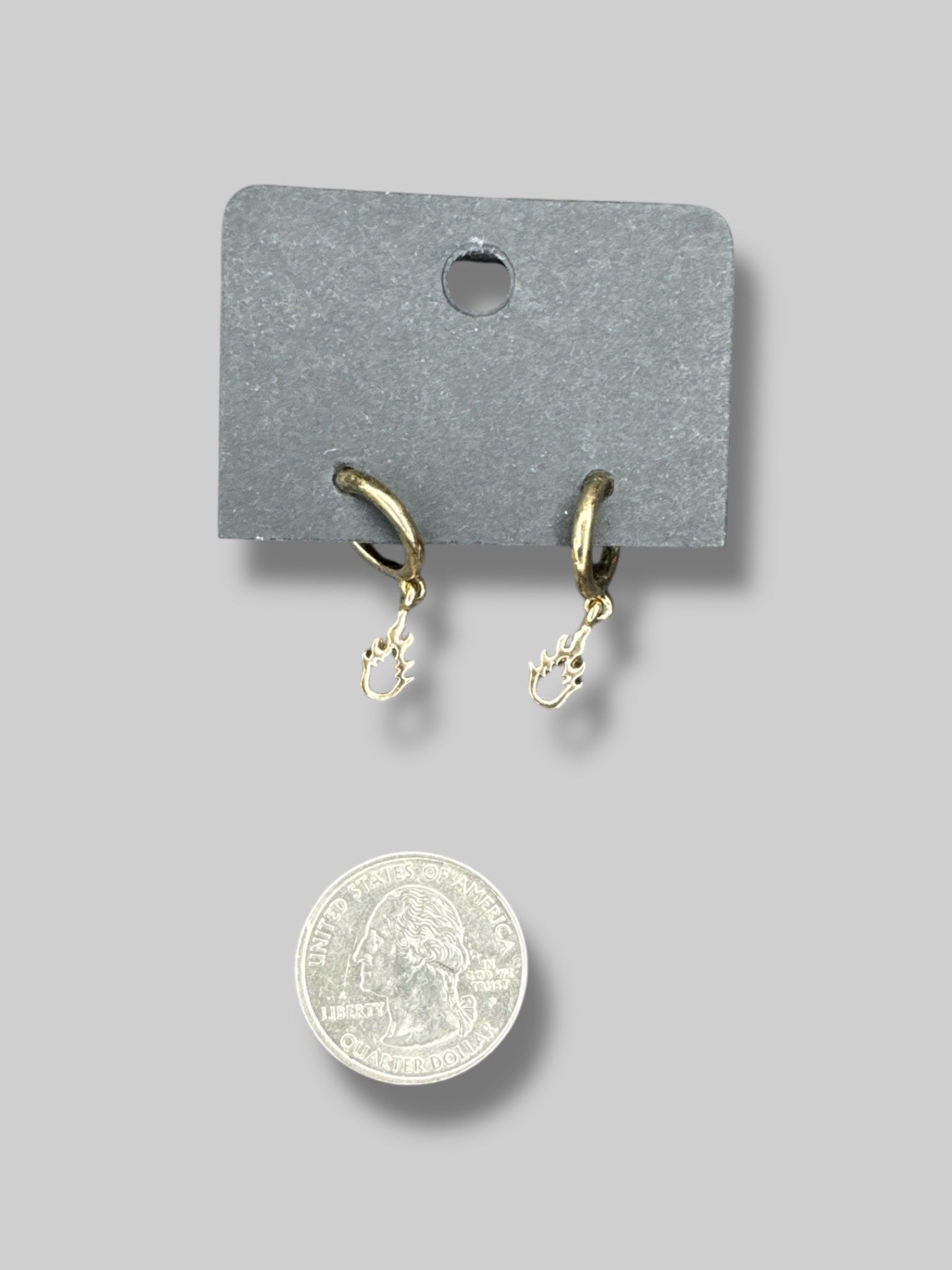 Gold color flame earrings