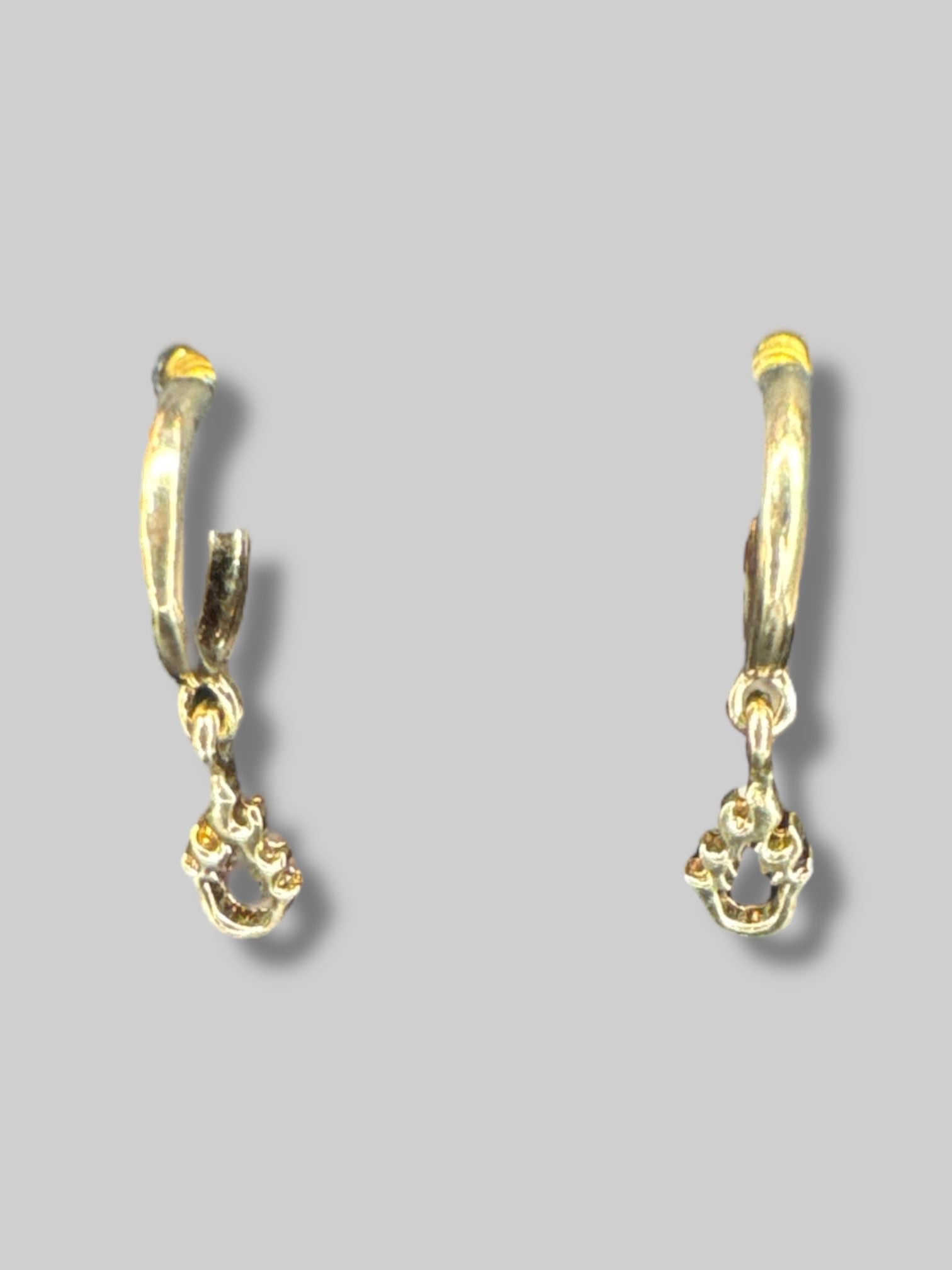 Gold color flame earrings