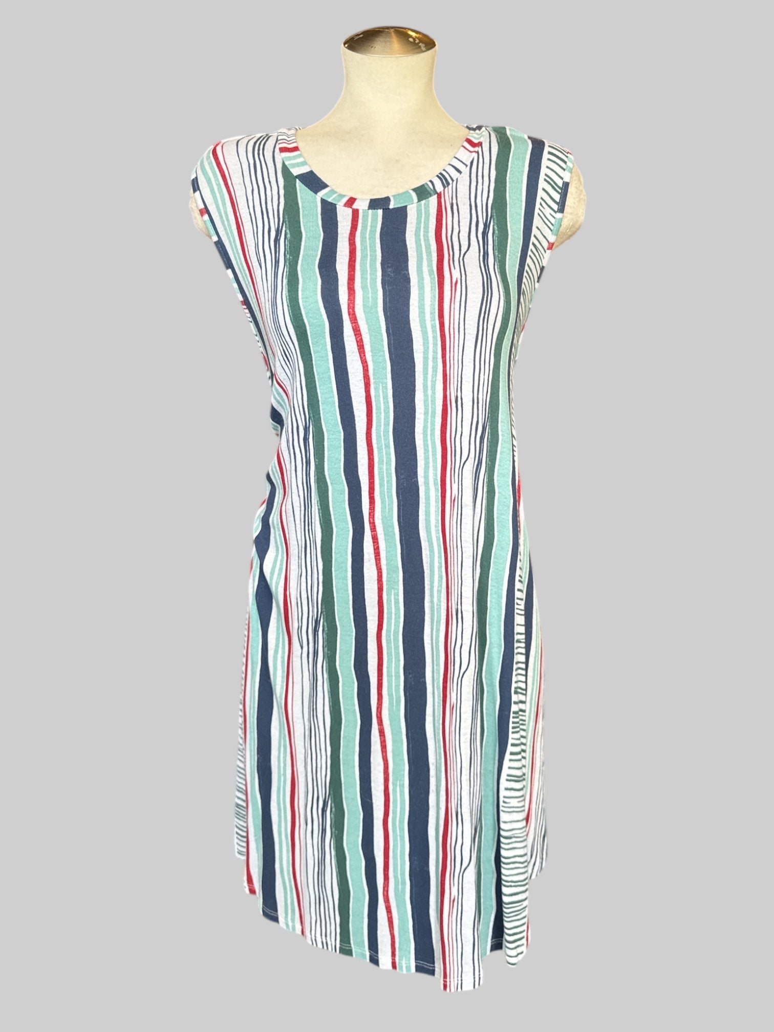 5X multicolor striped flowy sleeveless top