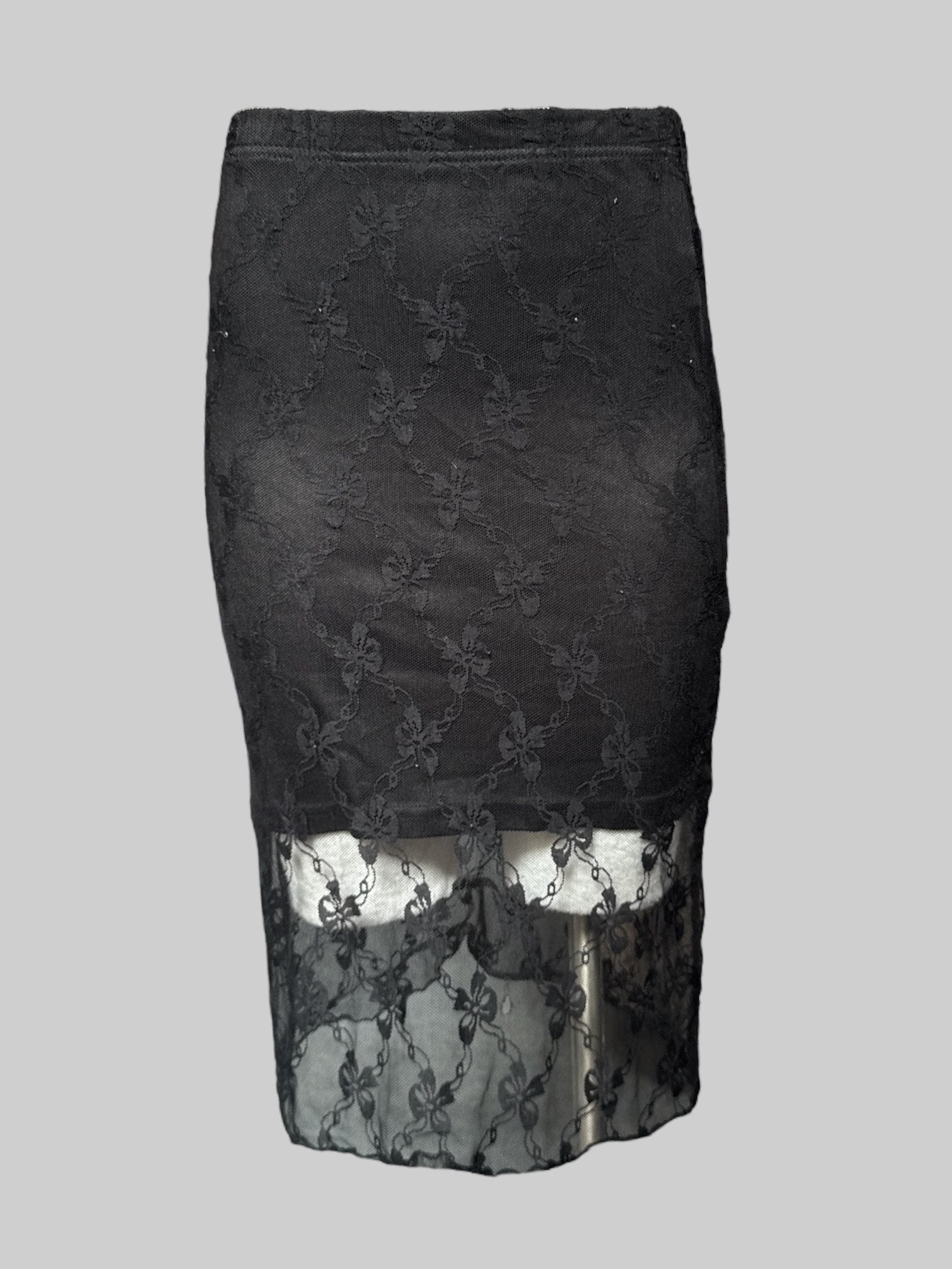 XS black skirt with black lace overlay