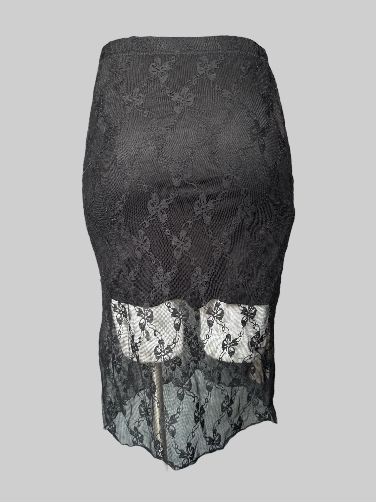 XS black skirt with black lace overlay