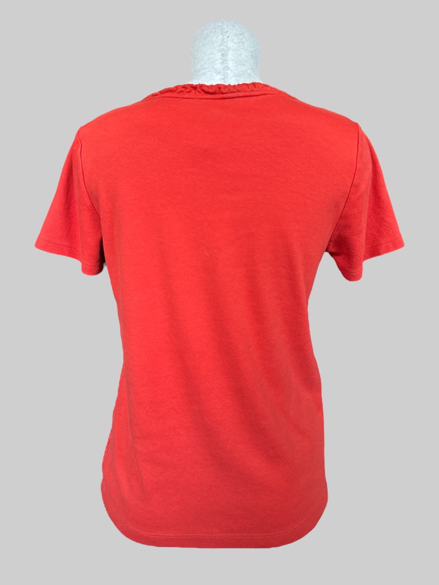 M orange scoop neck short sleeve top