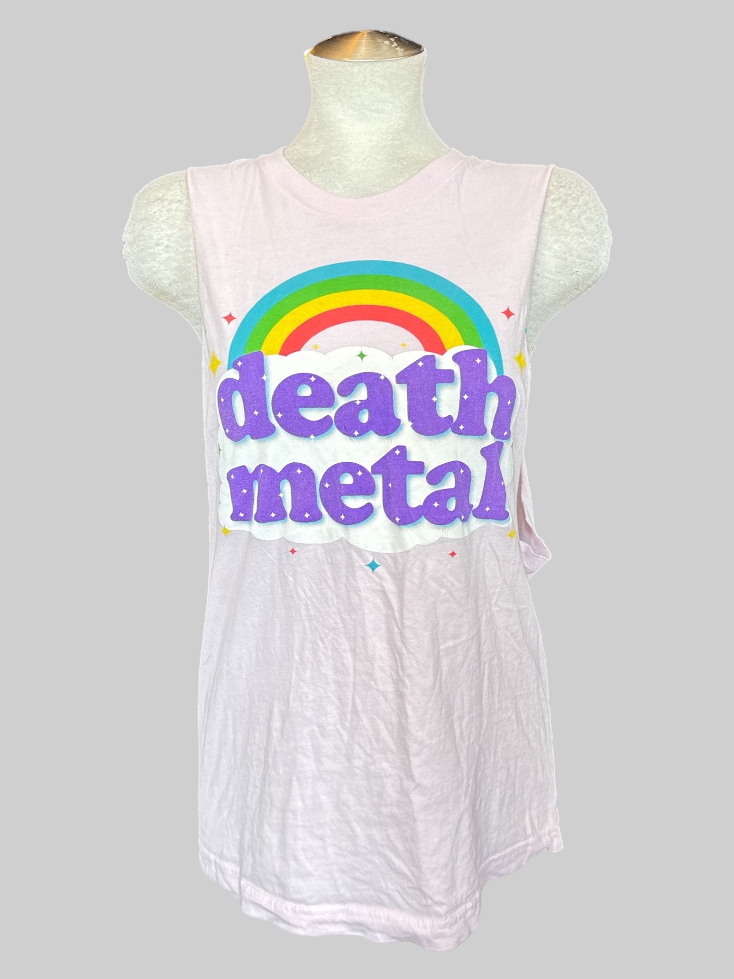 M light pink “death metal” muscle tank