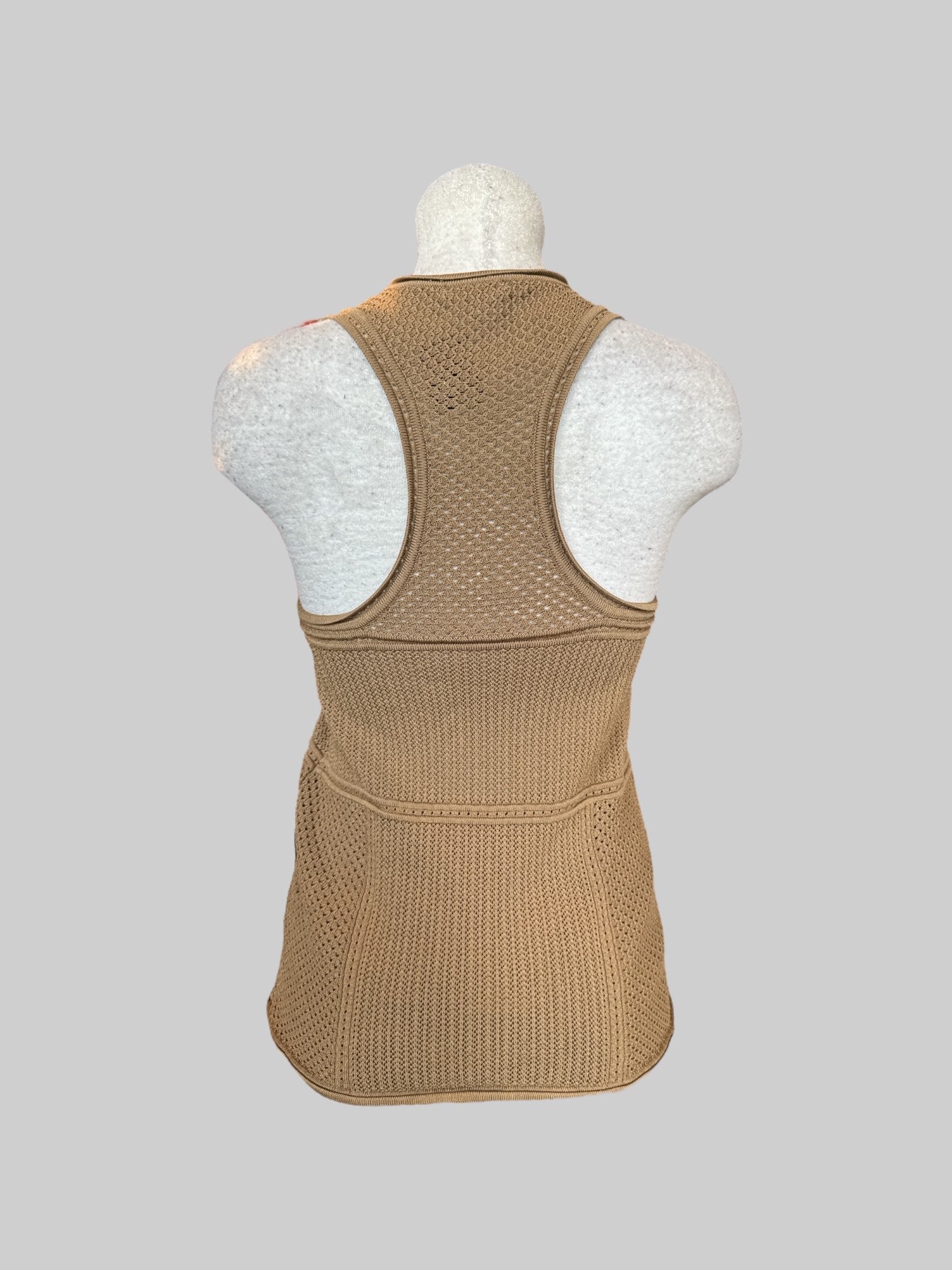 S light brown Ronny Kobo knit sleeveless top