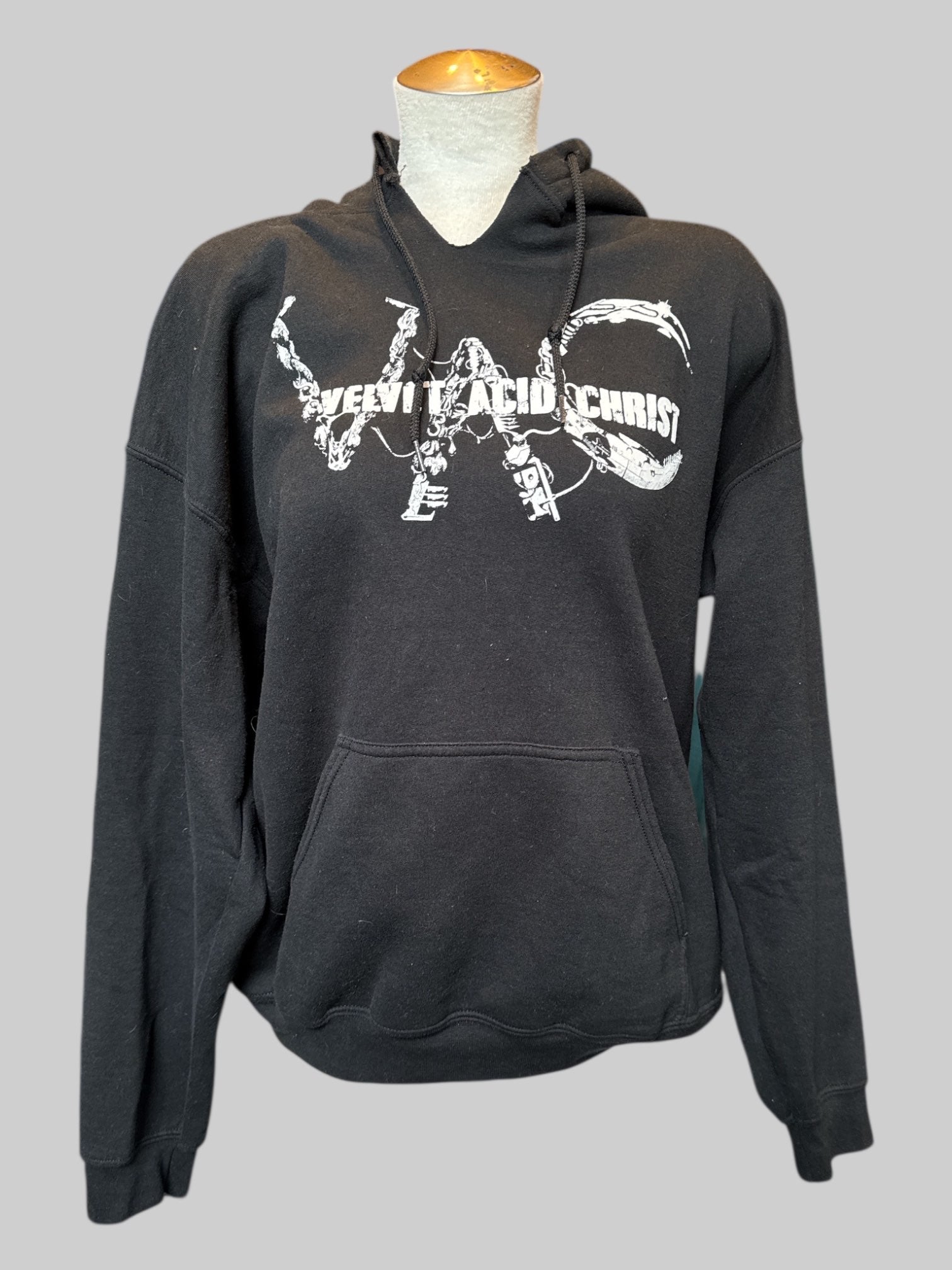 1X black Velvet Acid Christ band hoodie