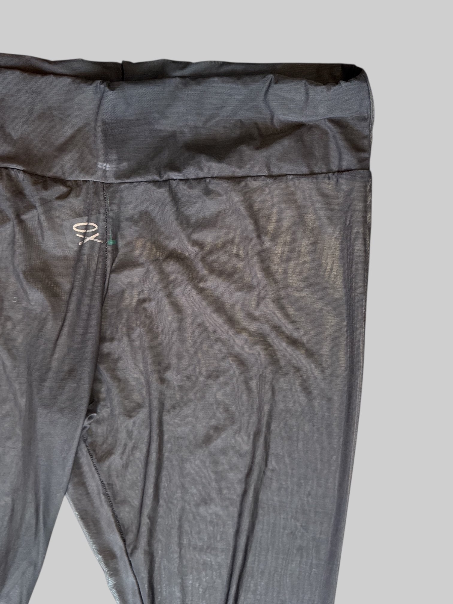 0X Black stretchy mesh pants