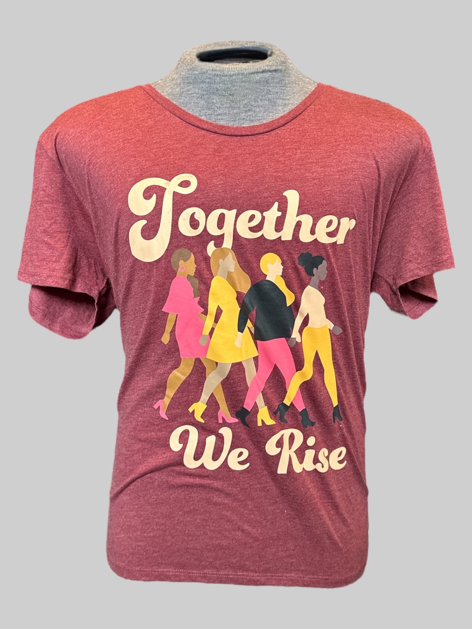 2X Flowy maroon “Together We Rise” graphic tee