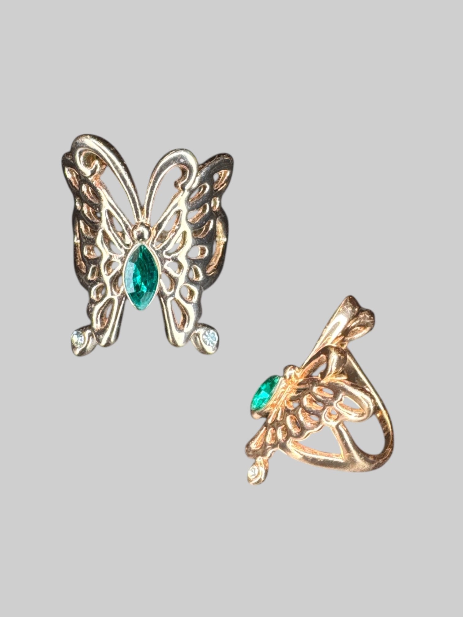 Size 7.5 gold tone butterfly ring