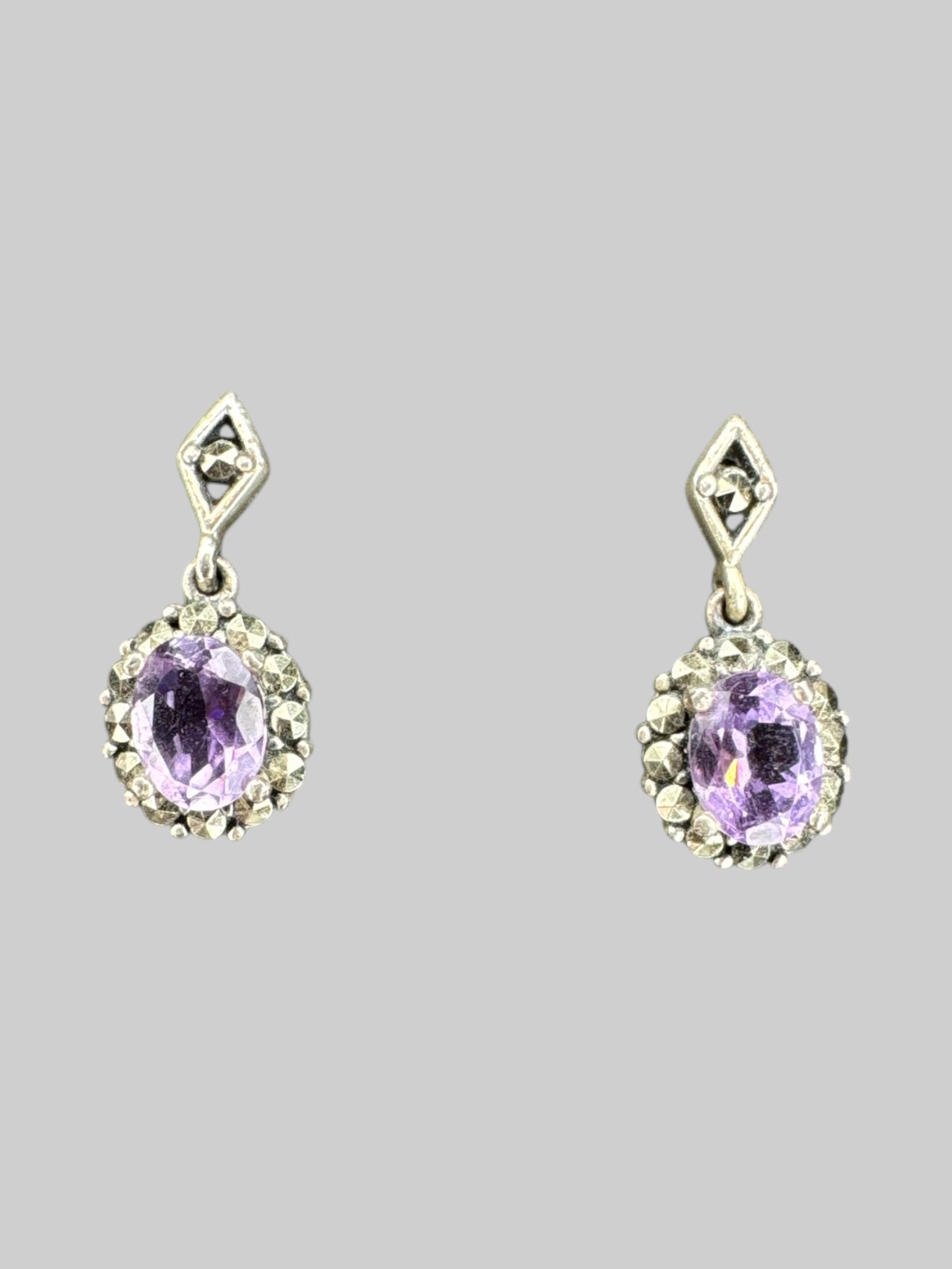 Vintage 925 Silver & Amethyst earrings