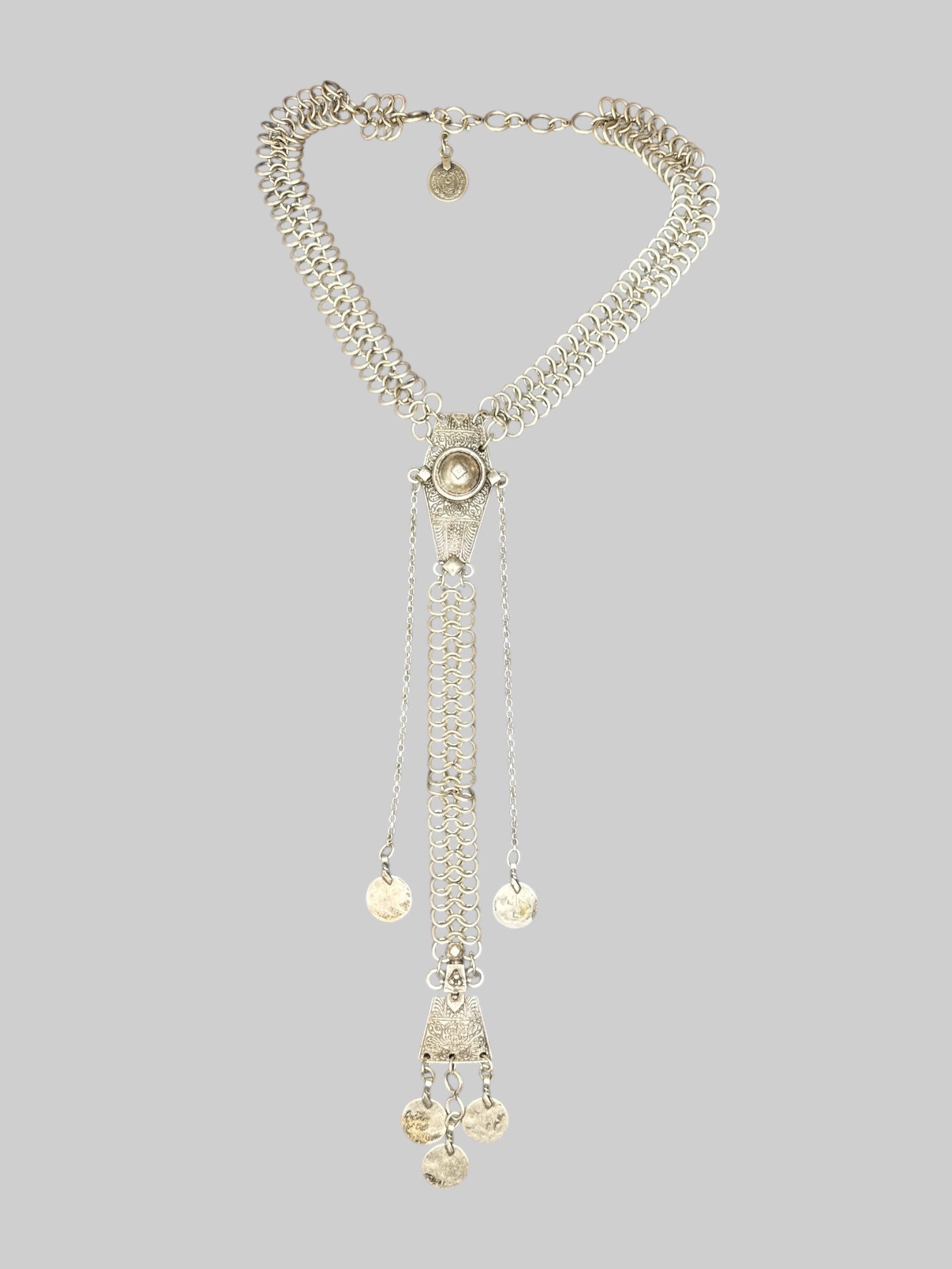 Mixed silver Etruscan style necklace