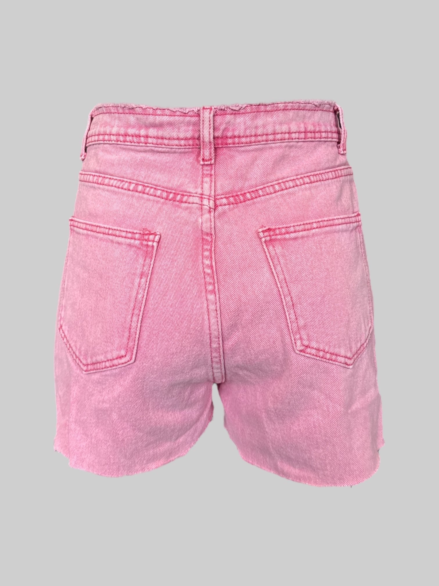 M Pink shorts with star embroidery on front and fringing
