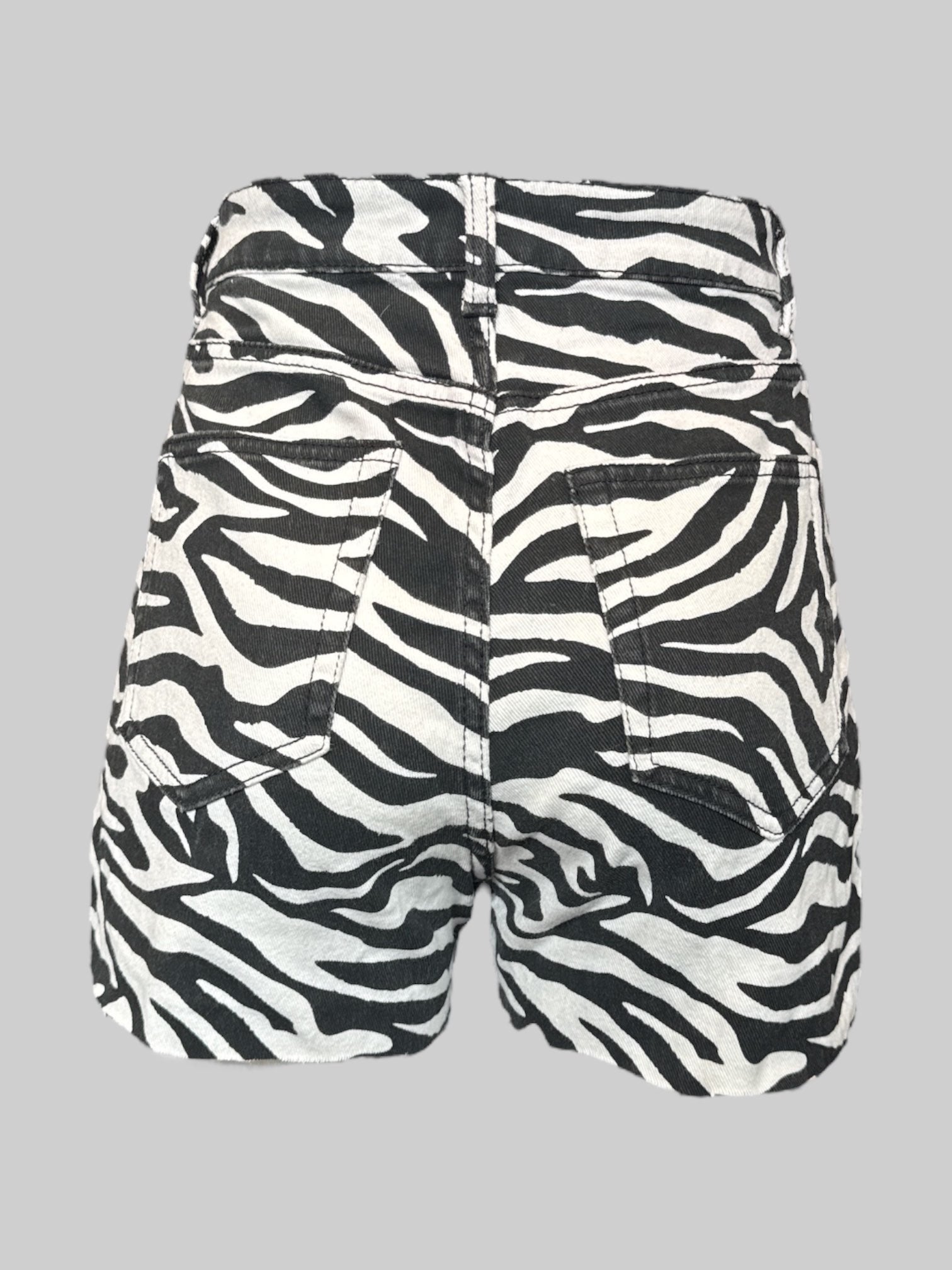 M Black and white zebra print shorts