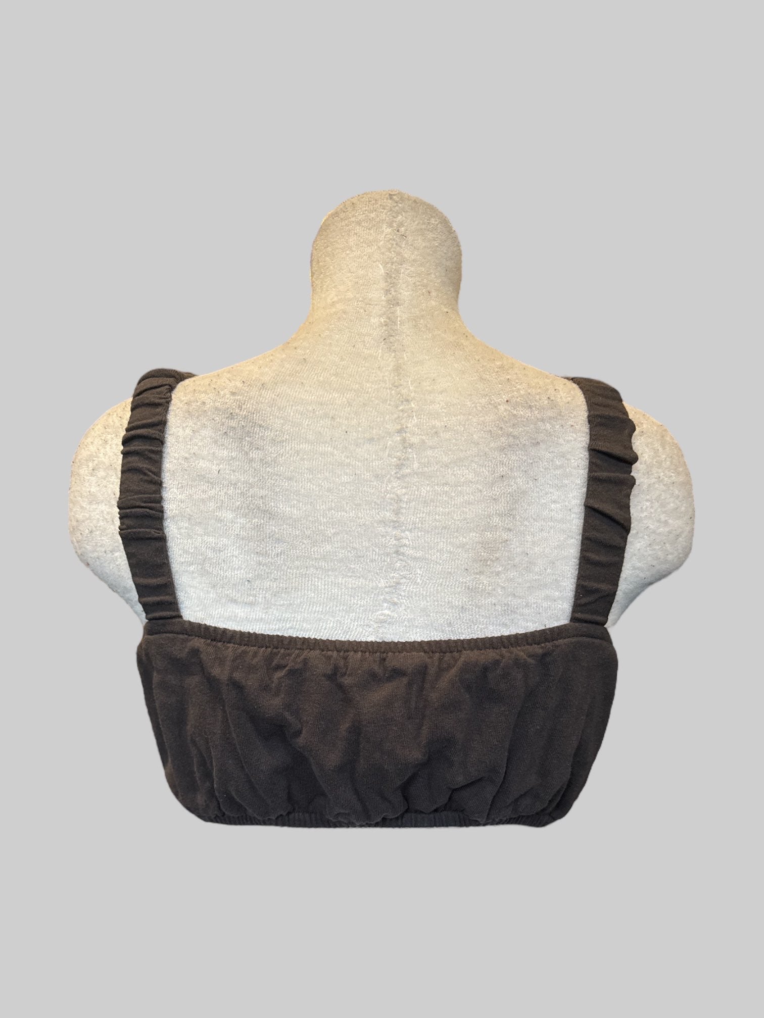 L Gray stretchy crop top