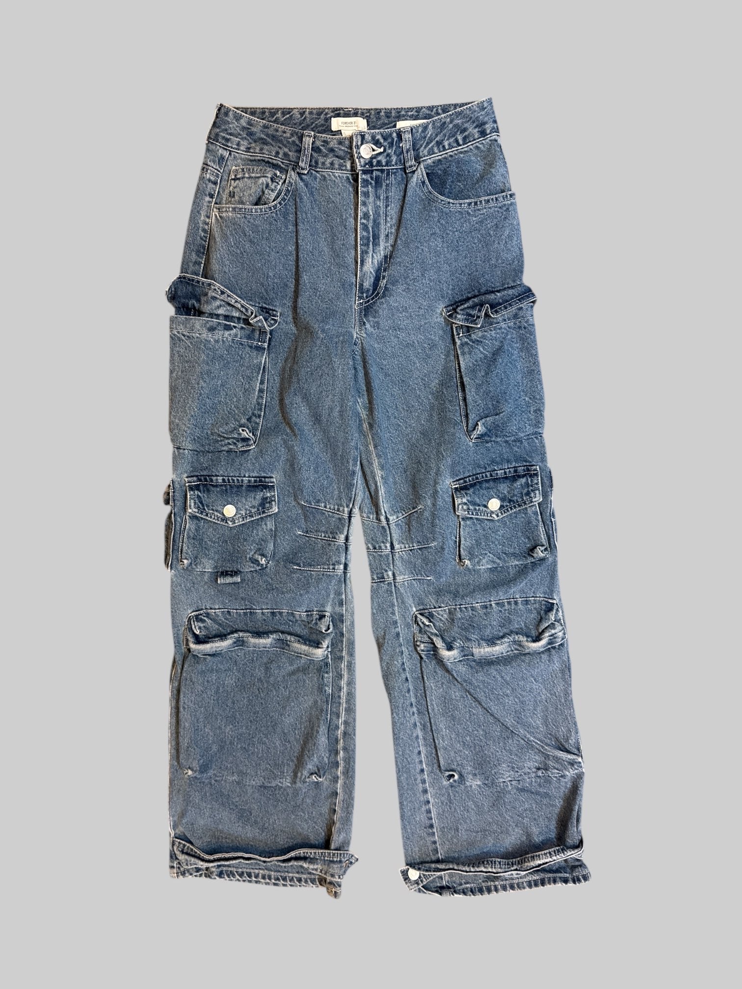 M Denim cargo pants with wide leg and multiple pocket