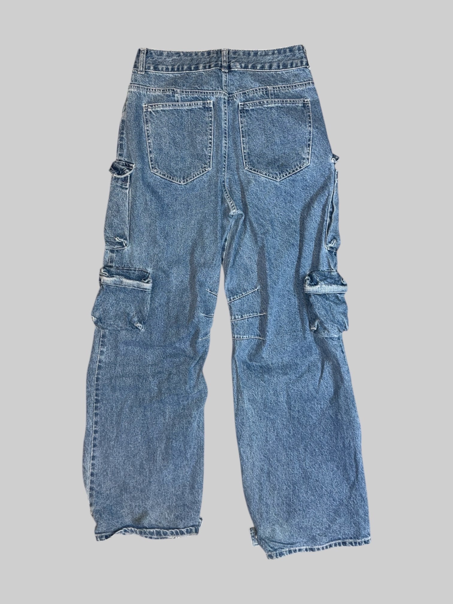 M Denim cargo pants with wide leg and multiple pocket