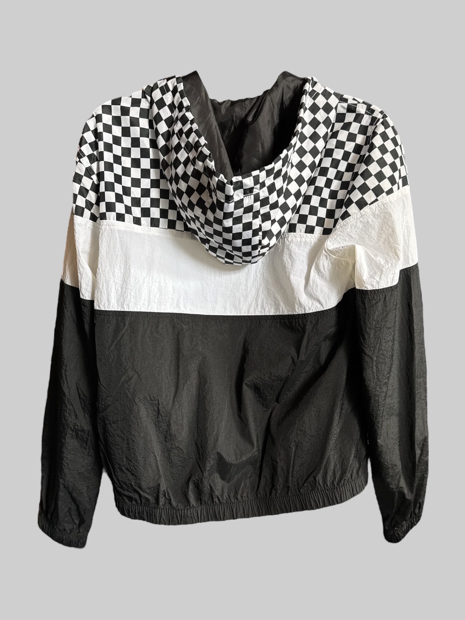 M Black and white checkered windbreaker