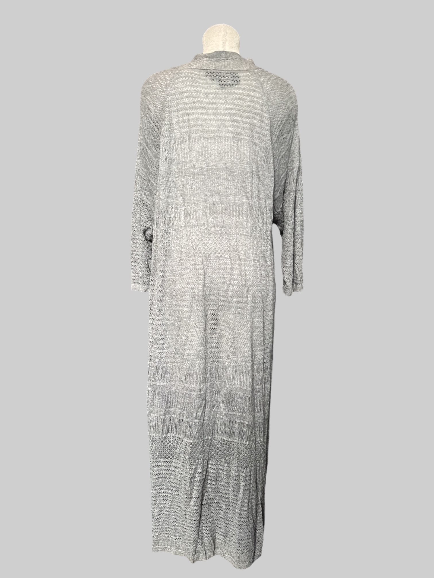 4X Gray knit light weight maxi cardigan