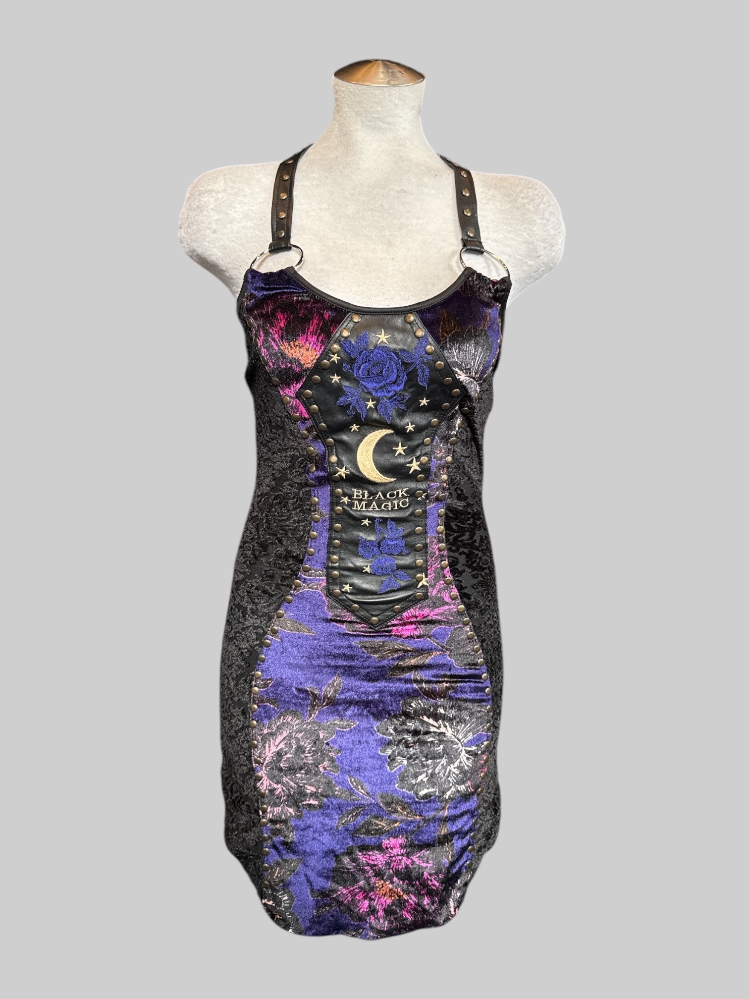 S “Toxic Vision” red label *one of a kind* designer Black Magic dress