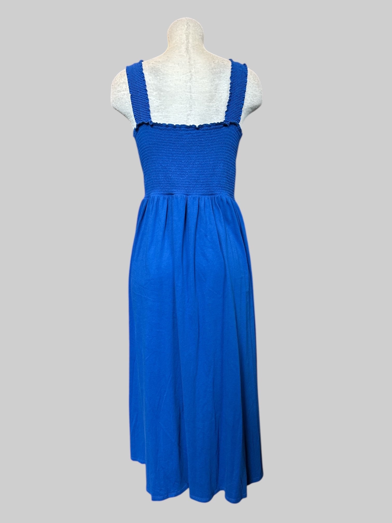 4X Royal blue flowy summer dress with shirred top