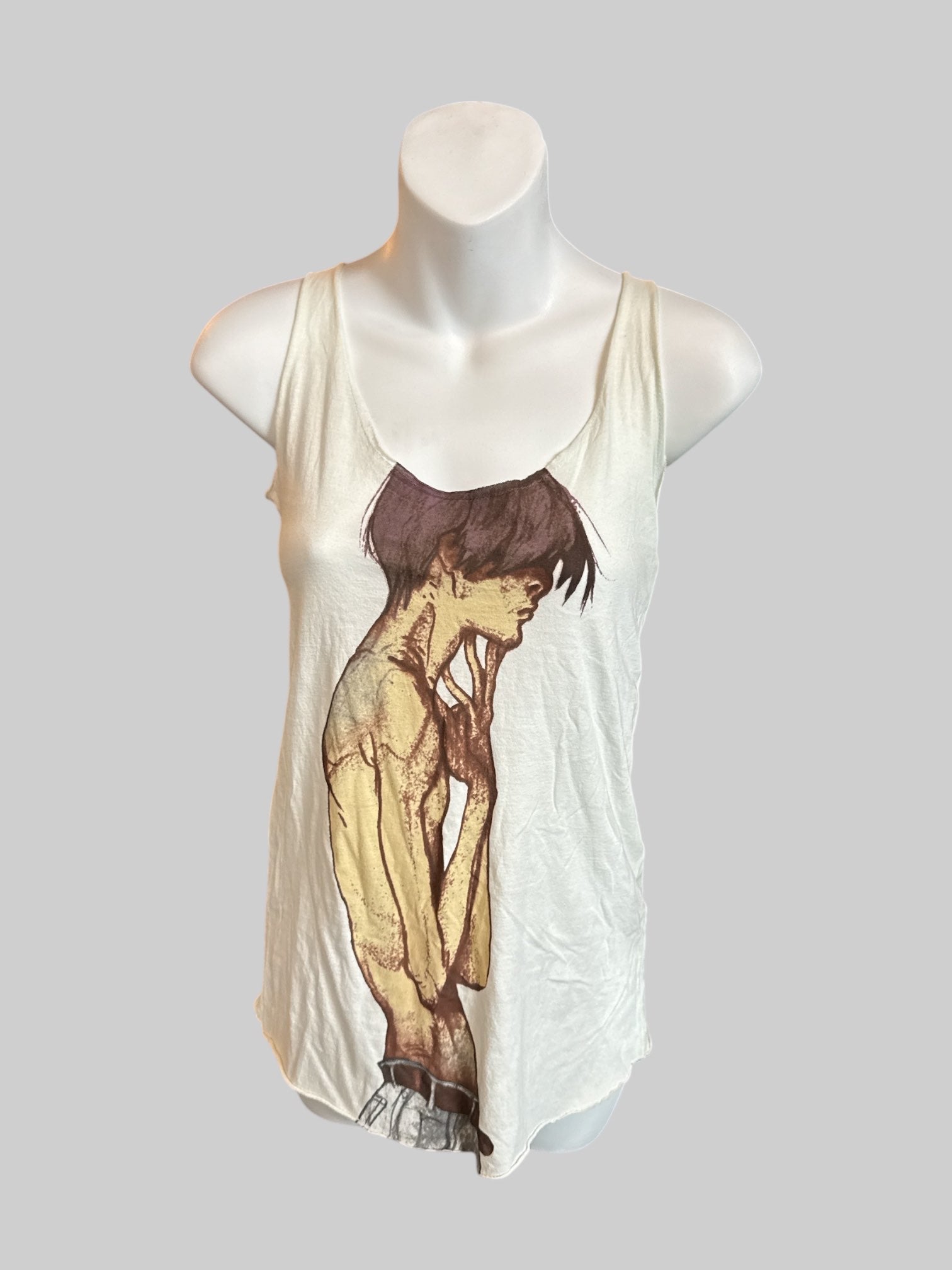 M NWT cream Gimme Vigor tank top with killjoy design