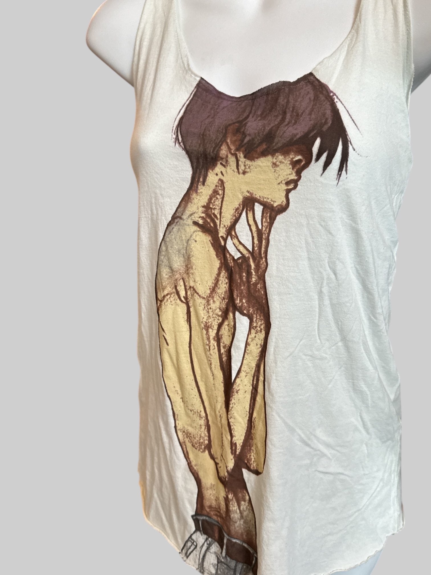 M NWT cream Gimme Vigor tank top with killjoy design