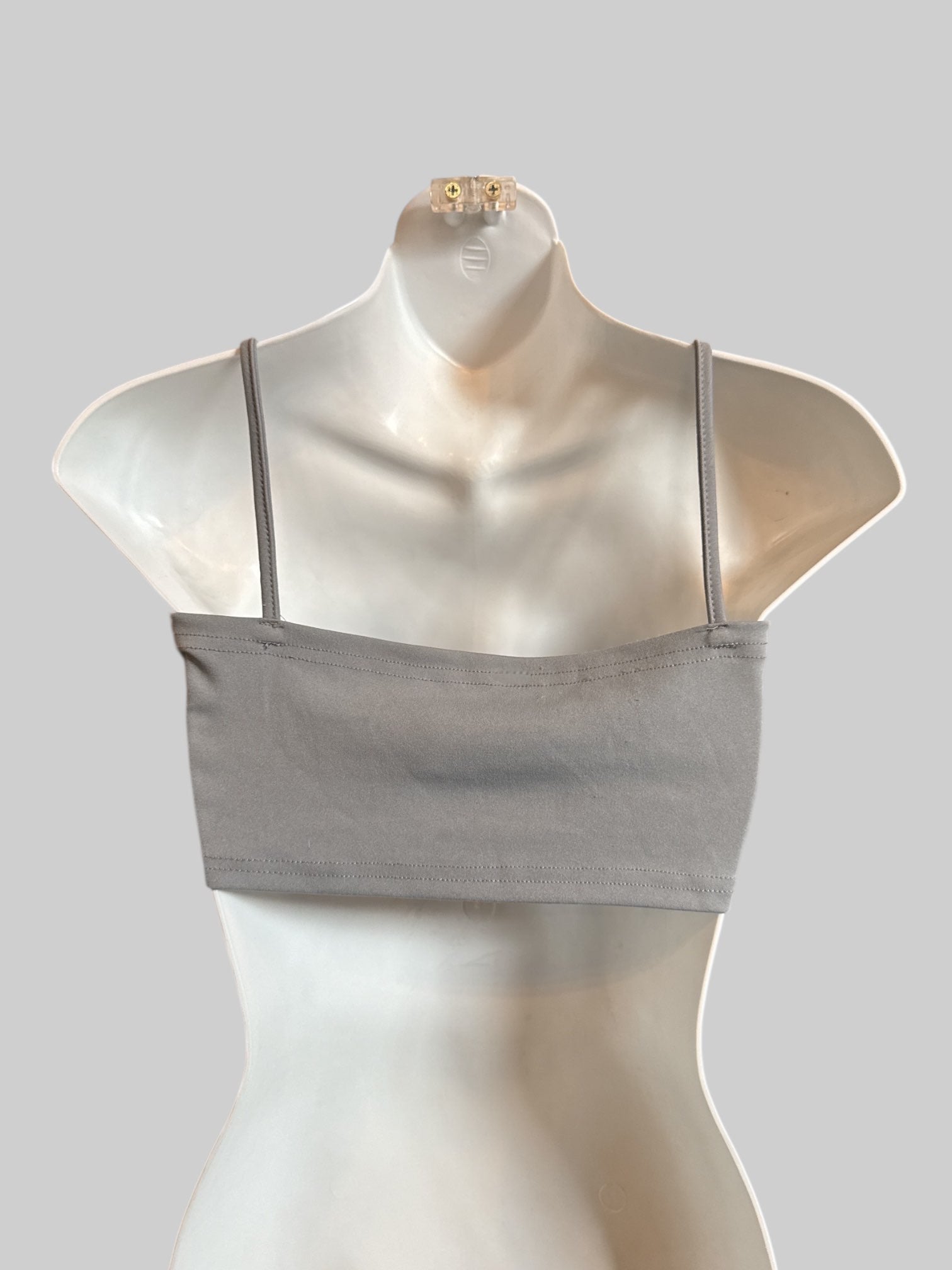 M Grey stretchy feather crop top