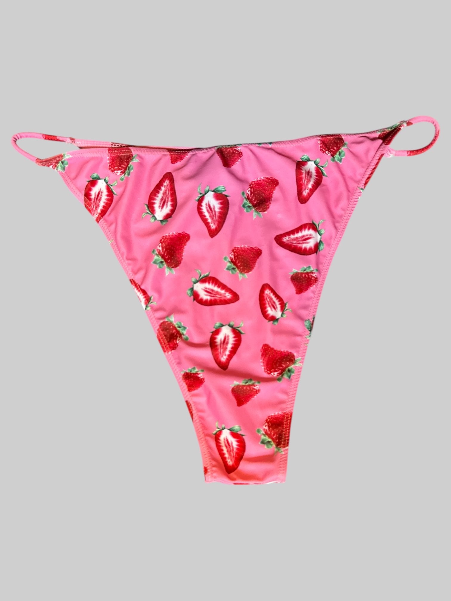 2X Pink swim suit bottoms with strawberry graphics