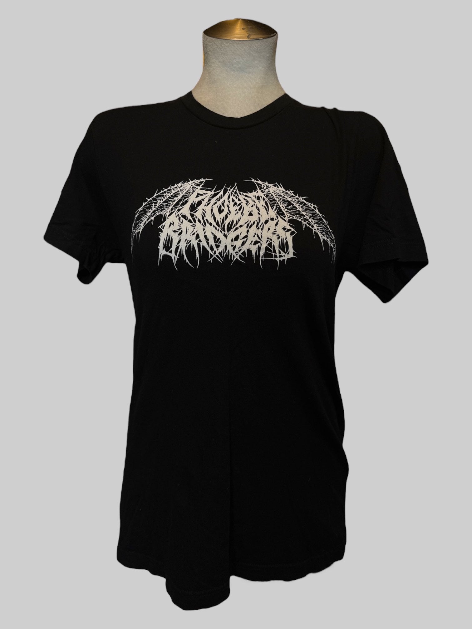 L Black Phoebe Bridgers metal writing t shirt