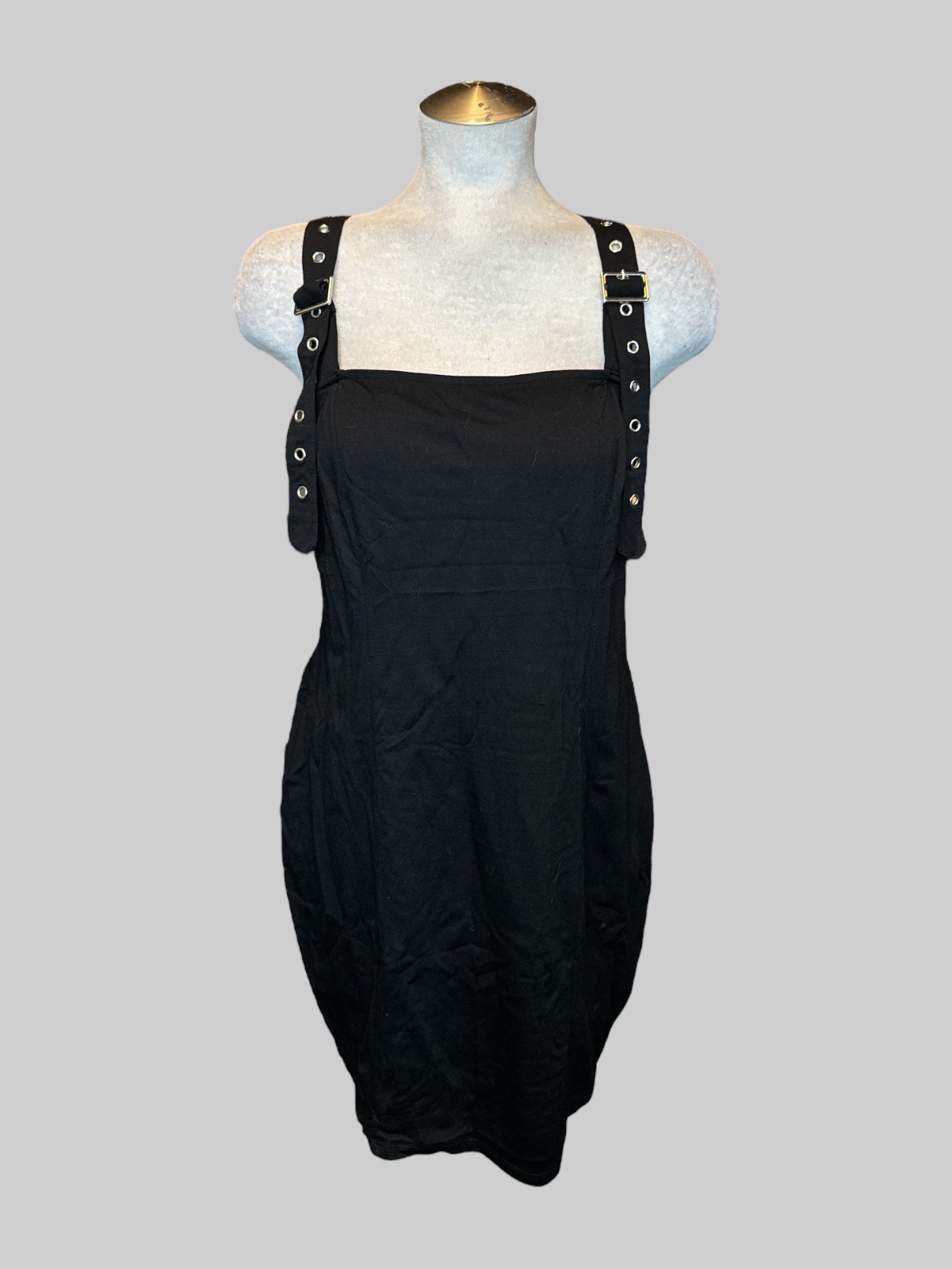 XL Black dress with buckle straps