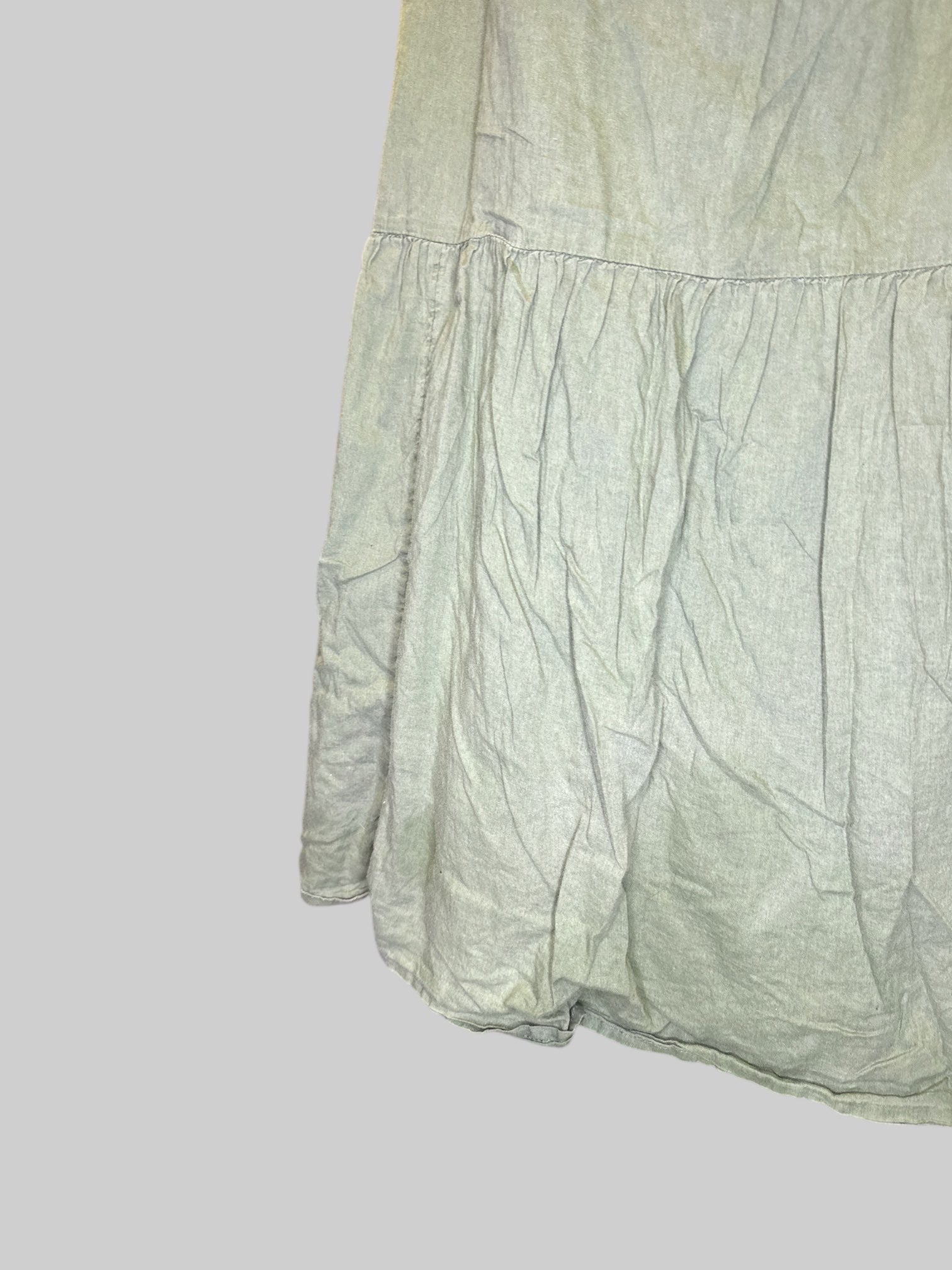 2X Sage green tiered skirt with drawstring