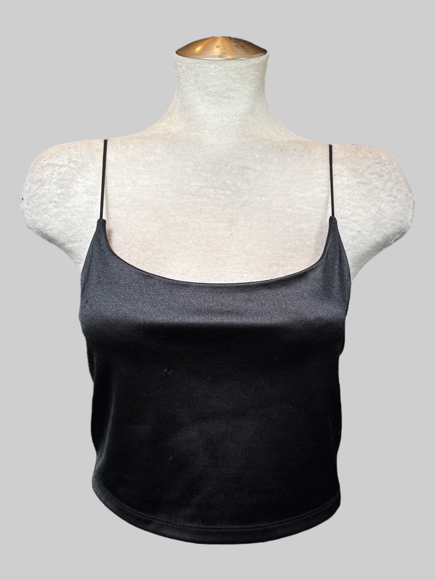 XL Soft black spaghetti strap crop top