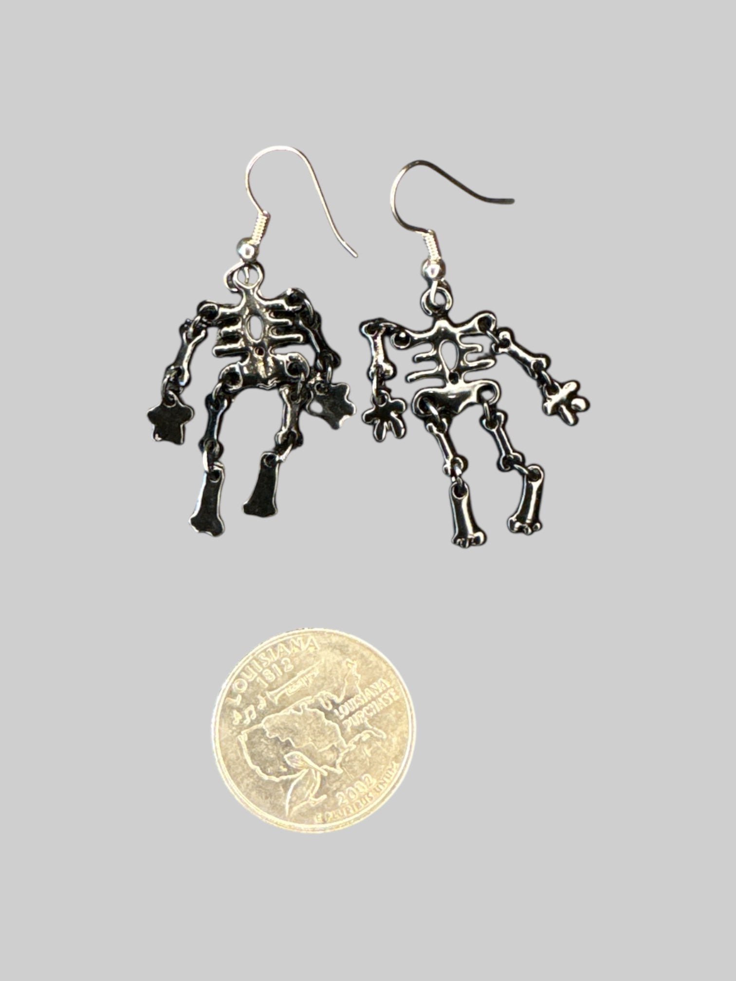 NWT Black dangly skeleton earrings